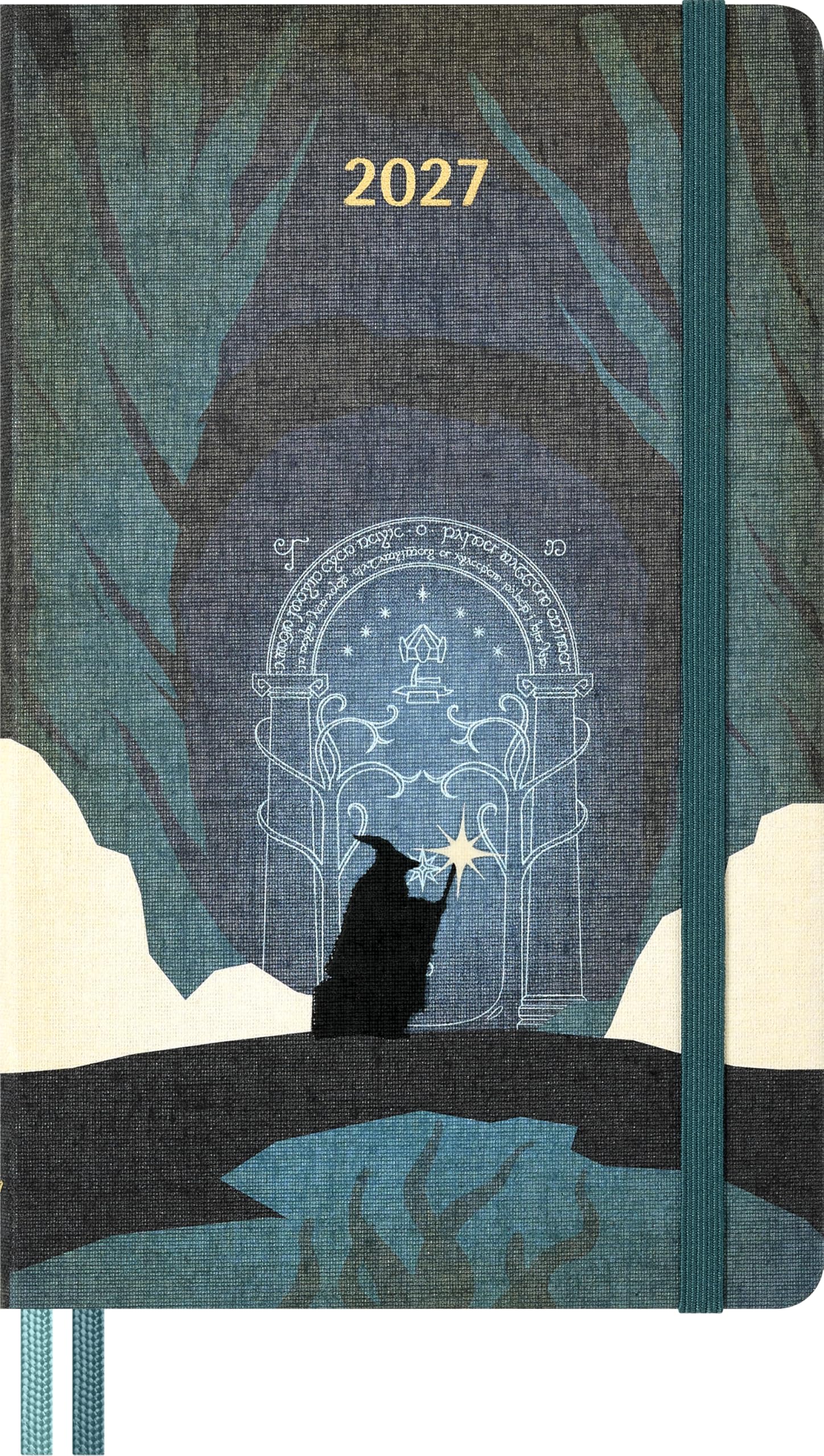 Moleskine Agenda Semanal 12 Meses 2027, Agenda El Señor de los Anillos con Rayas con Tapa Dura y Cierre Elástico, Gandalf, Formato L 13x21 cm