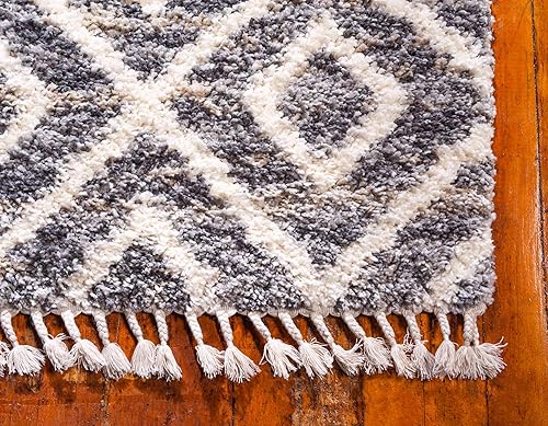 Miniatura 7 de Unique Loom Hygge Shag Collection - Alfombra rectangular de 8 x 10 pies, color gris y beige