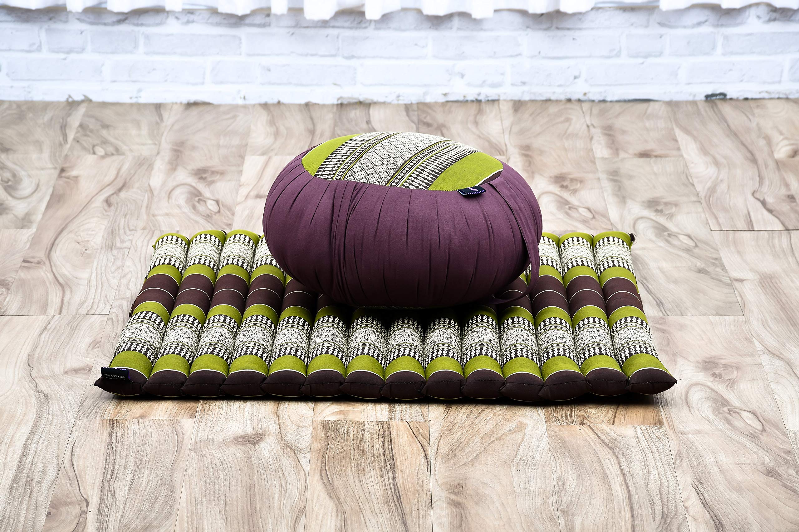 Leewadee Set Méditation Zafu & Zabuton - Coussin Méditation Kapok Yoga Zen Zazen