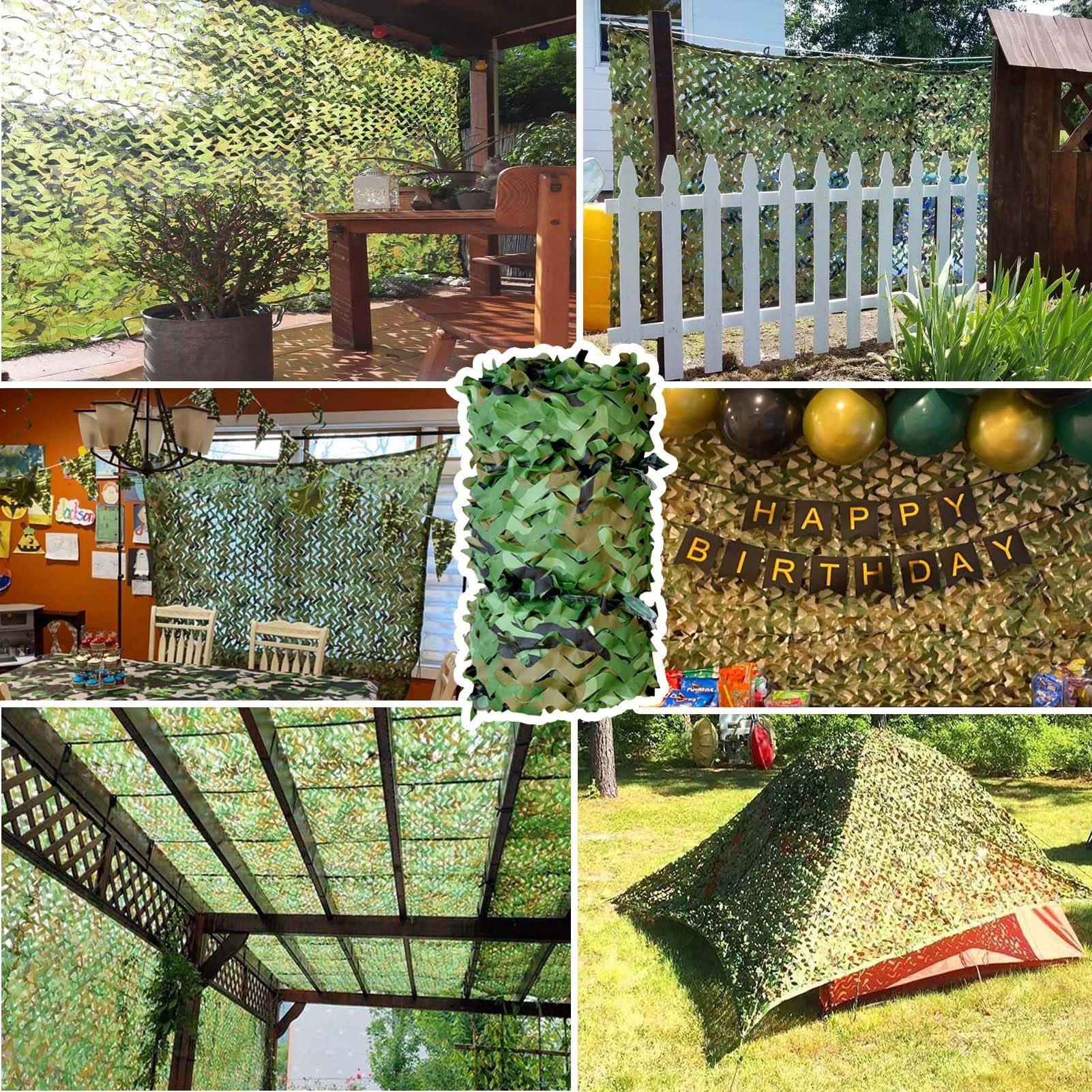 Rete Mimetica Militare per Esterni - Protezione Solare, Rinforzata Camouflage Net Caccia Decorazione Forestale e Campeggio, Leggera e Dimensioni Personalizzabili