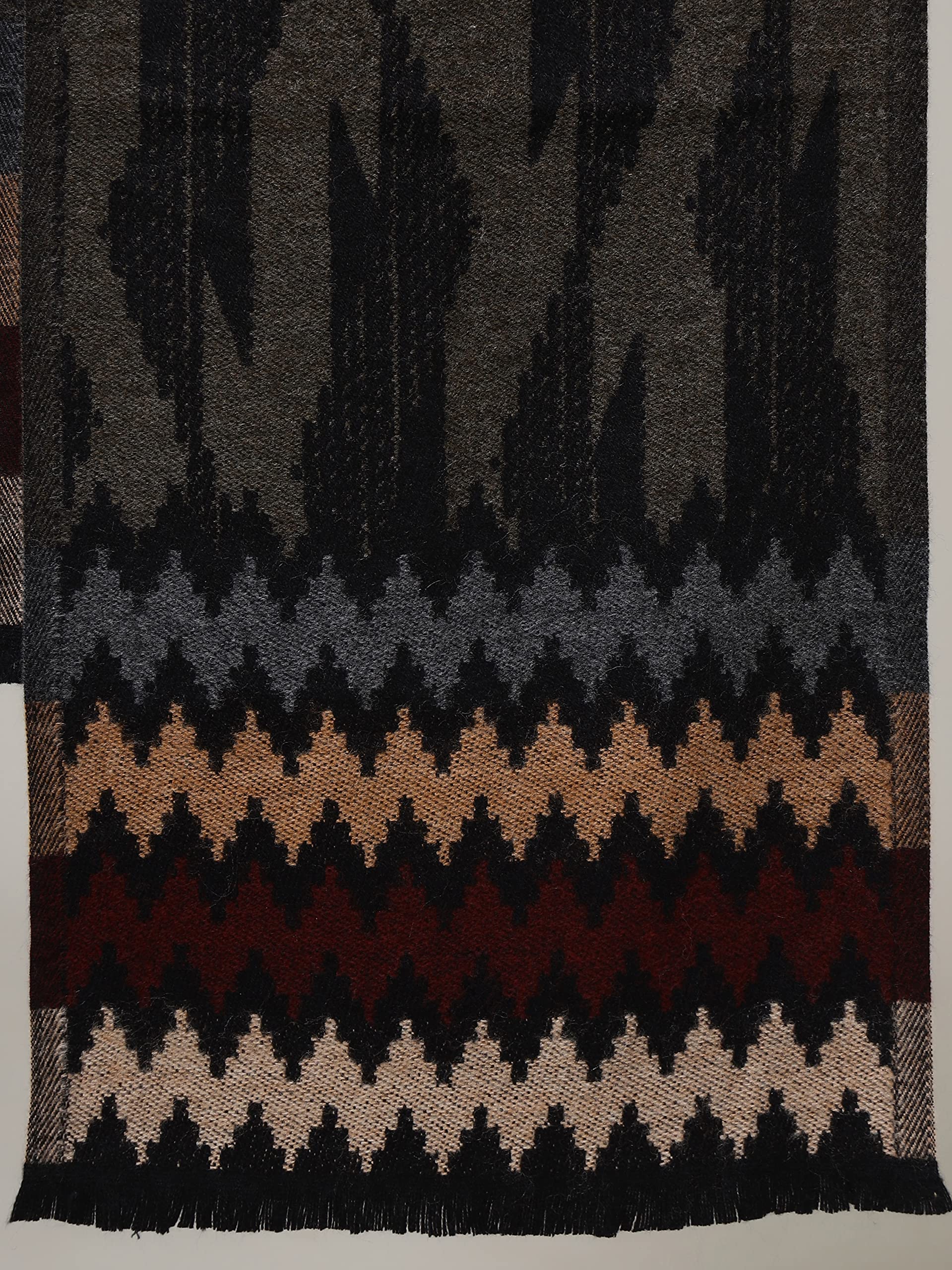 Ravaiyaa - Attitude is everything Pure Wool Muffler, Winter Scarf, Neck Wrap For Men's Classic & Stylish Ikat Pattern Muffler (Brown) 3