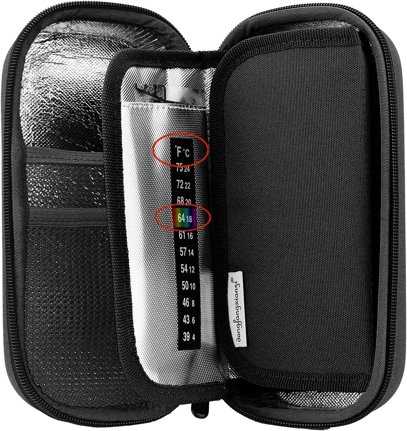 YOUSHARES Insulin Cooler Travel Case - Handy Medication Insulated Diabetic Carrying Cooling Bag for Insulin Pen, Glucose Meter and Diabetic Supplies with 3 Cooler Ice Pack (Black) : Health & Household
