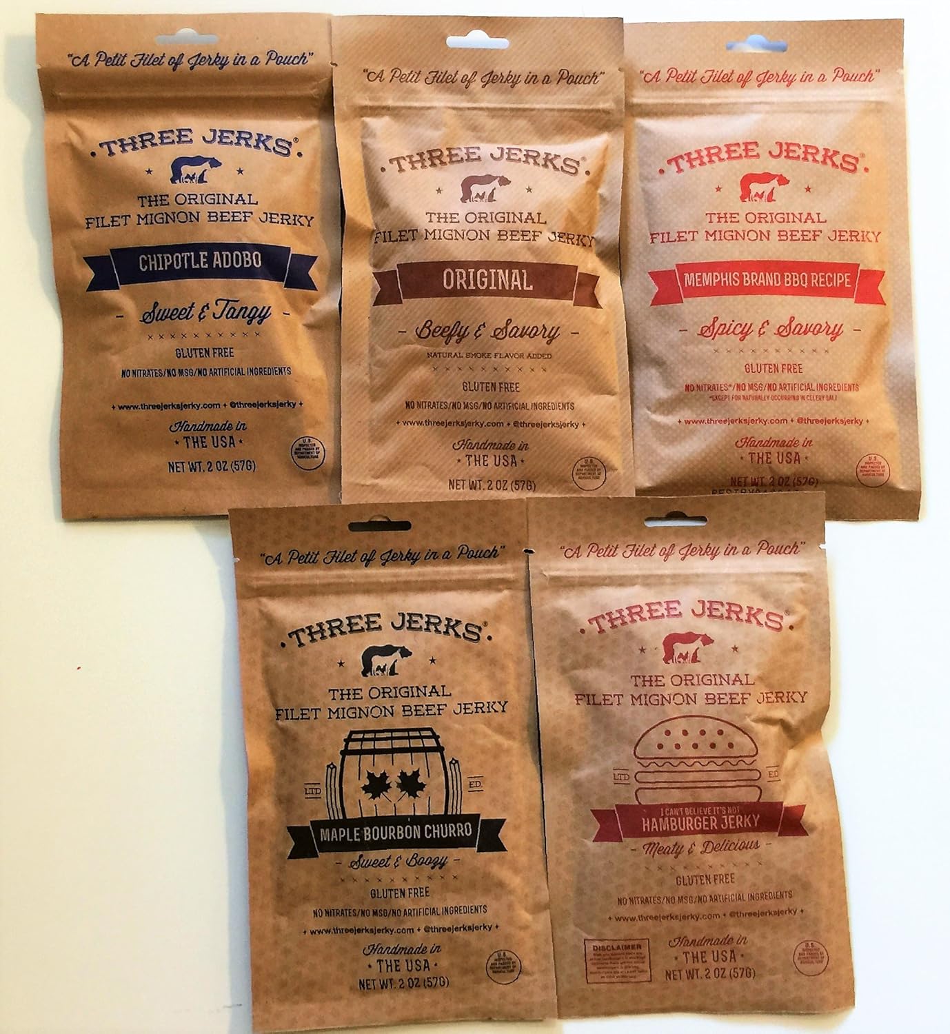Three Jerks Jerky Ultimate Sampler (Try All 5 Flavors