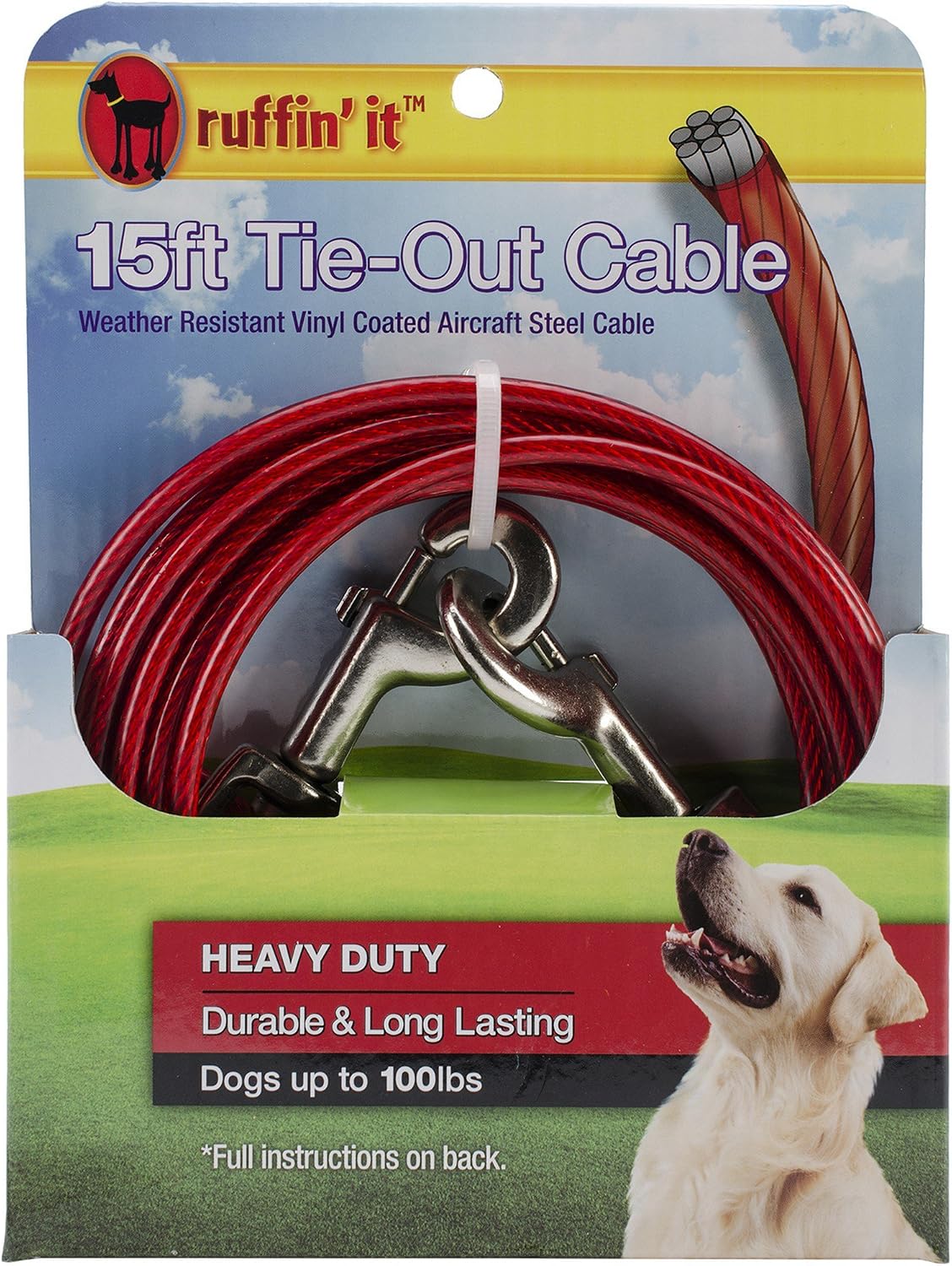 Ruffin' It Tie-Out 15' HD Cable