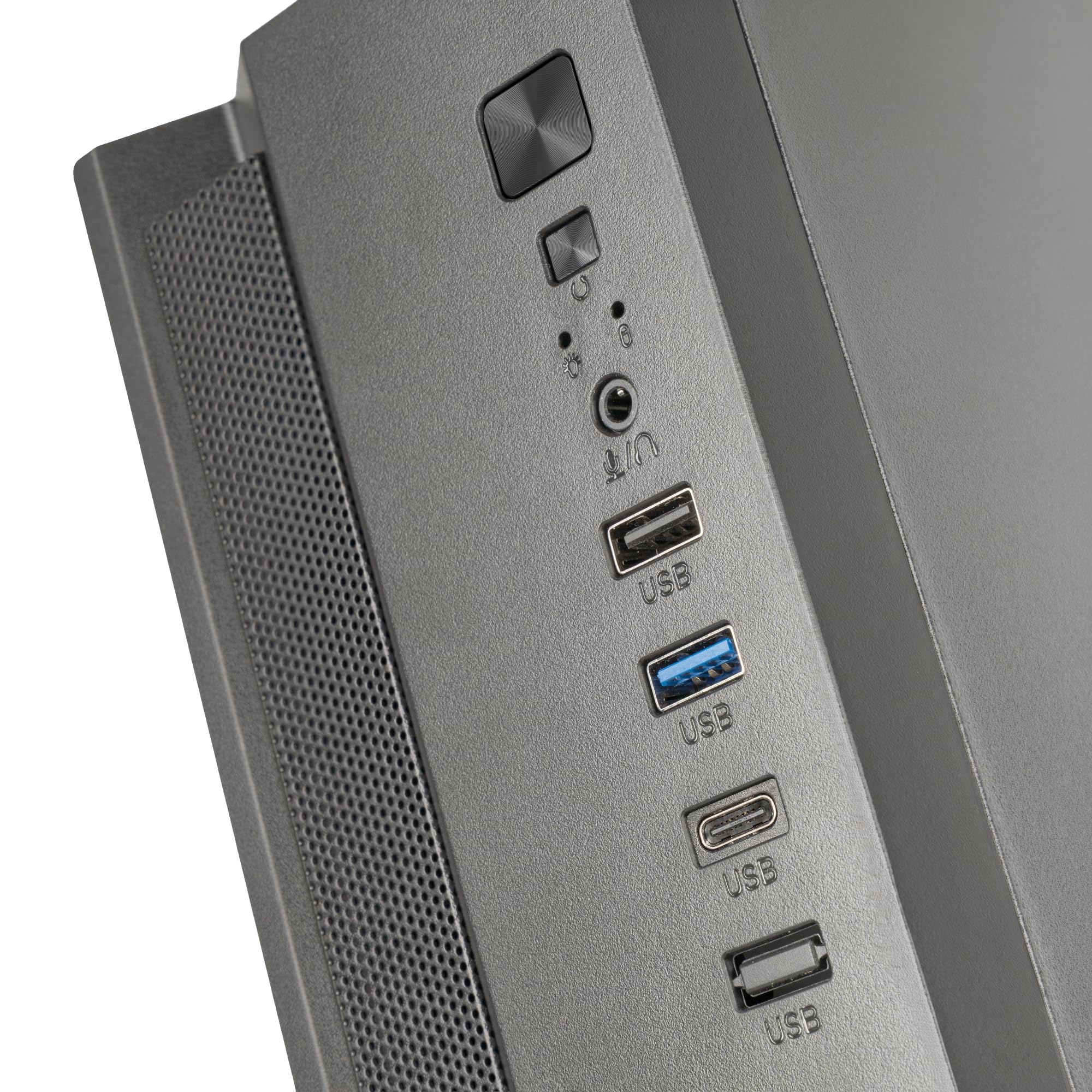 Tacens Anima ACSLIM500, Boîtier PC MicroATX, Design Slim Double Horizontal ou Vertical, Alimentation TFX 500W, Façade avec Grille Airflow, Mini-Tour Ultra-compacte avec USB-C et USB 3.0, Noir