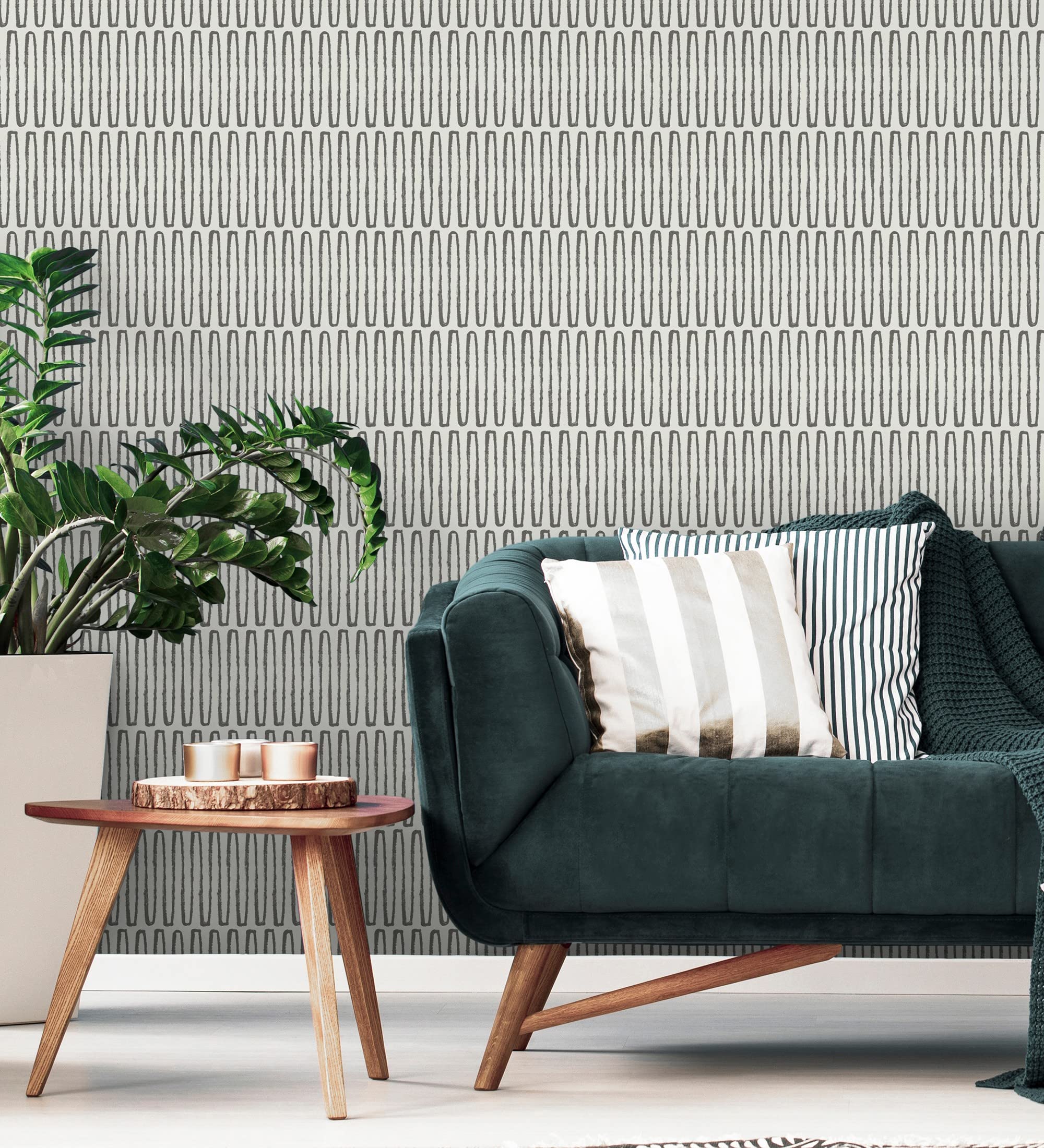 GAULAN 682038 - Papel pintado vinílico ecológico étnico diseño geométrico africano negro para pared salón cocina baño dormitorio pasillo - Rollo de 10 m x 0,52 m