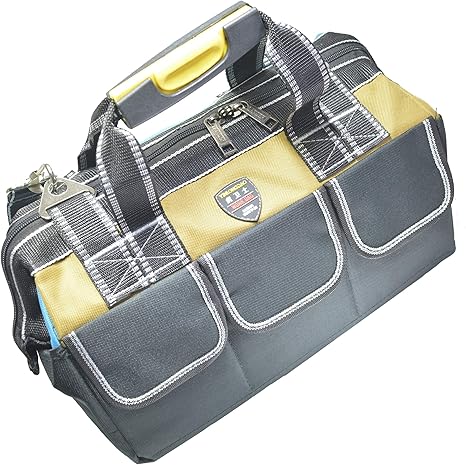 Amazon ツールバッグ ブルーとブラウン 横幅36cm 布底 工具 バッグ 電気工事 自転車 Diy道具 普通底16青茶 道具袋