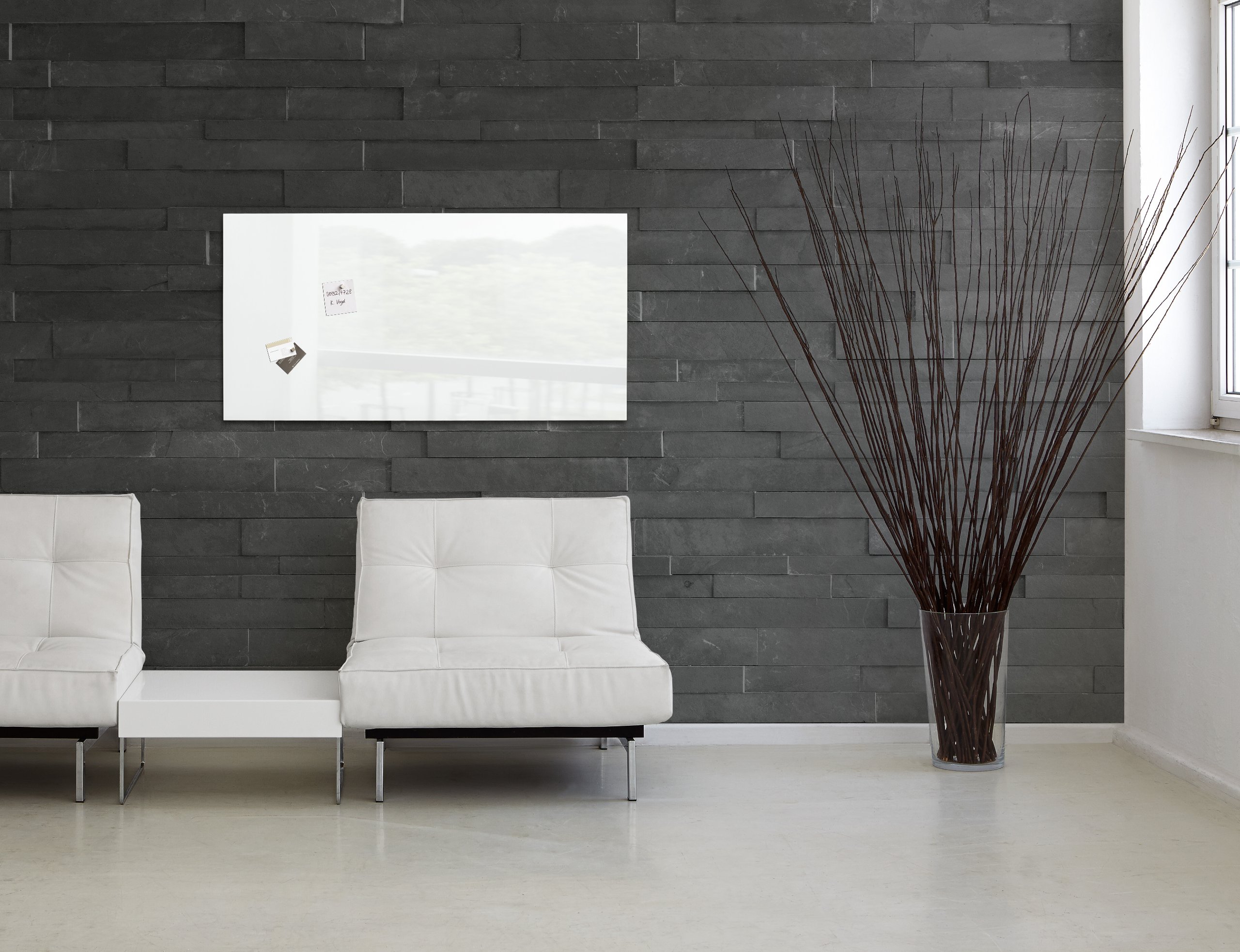 SIGEL GL241 magnetyczna szklana tablica suchościeralna/tablica, 130 x 55 cm, czysta biel - Artverum