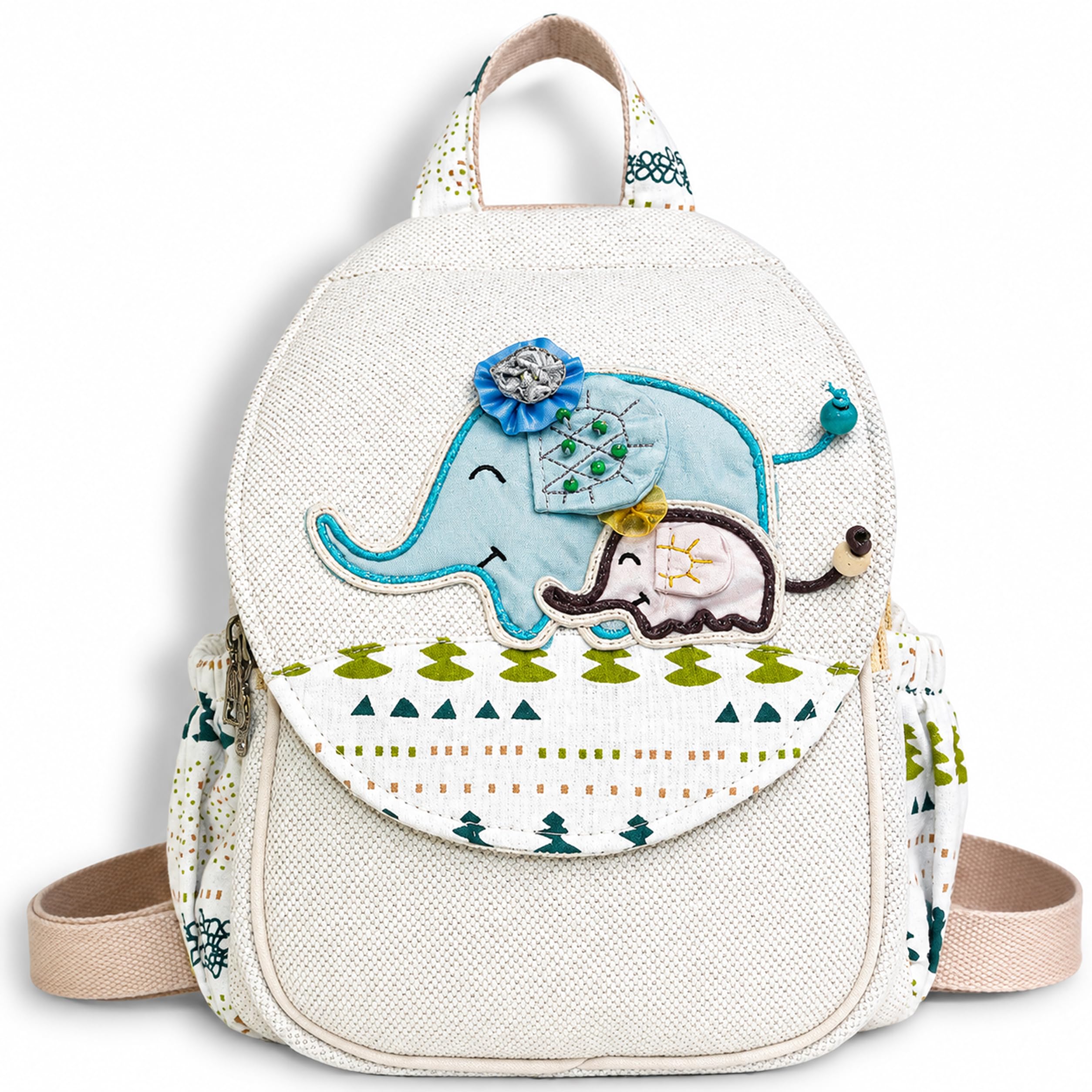 Bohemian Elephant Women's 4 way Convertible Bag - Handcrafted Blue Elephant Embroidery Multi-Way Backpack & Handbag with Large Capacity Multiple Holdings - Ideal for Daily Use, Travel & Gifting-image-22