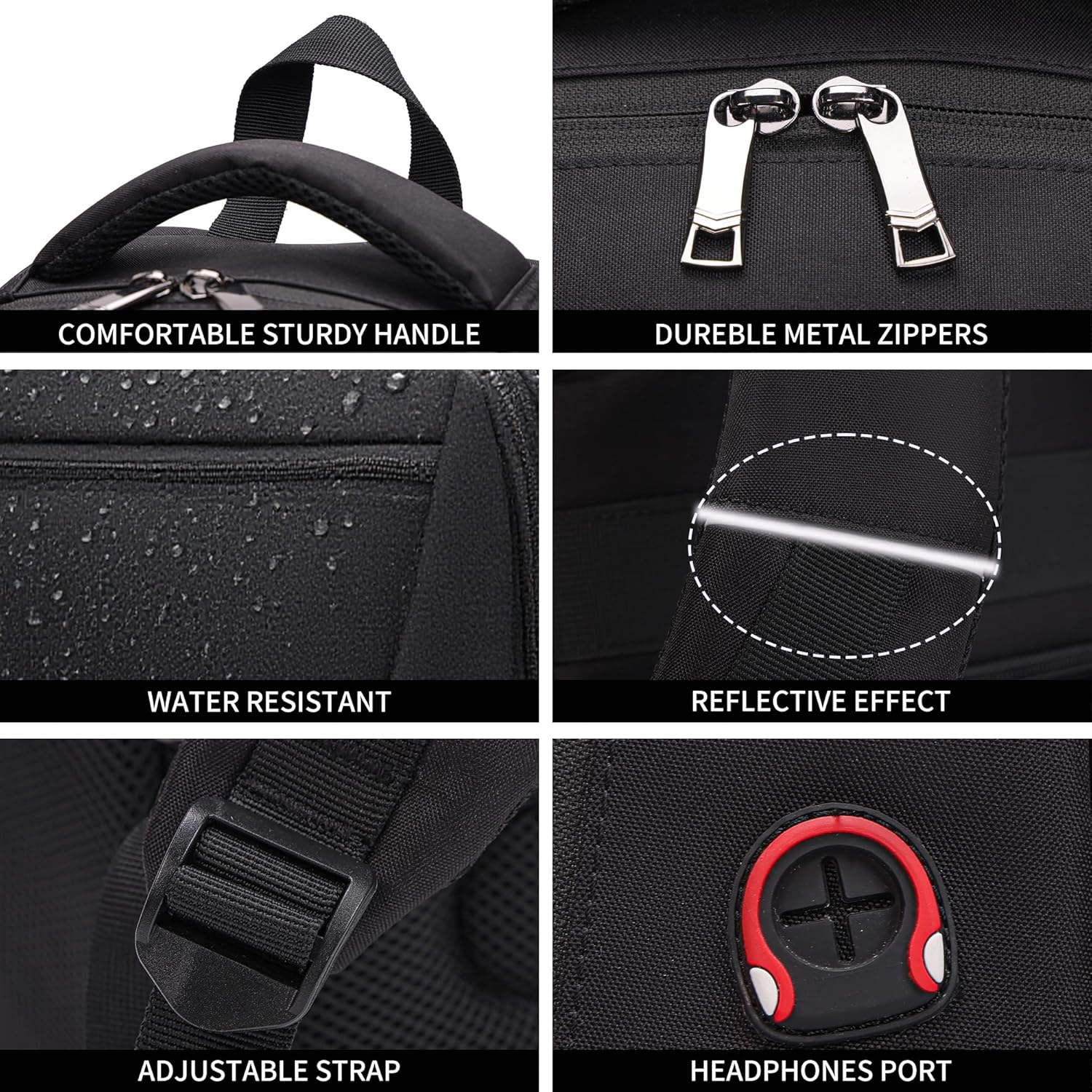 Laptop Backpack for Business Travel and Flight Water Resistant with USB Charging Port Lightweight Durable Large bag for Men and Women Fits 15.6 Inch Laptop Black