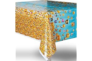 Emoji Plastic Tablecloth, 84" x 54" - Perfect for Birthday Parties and Celebrations