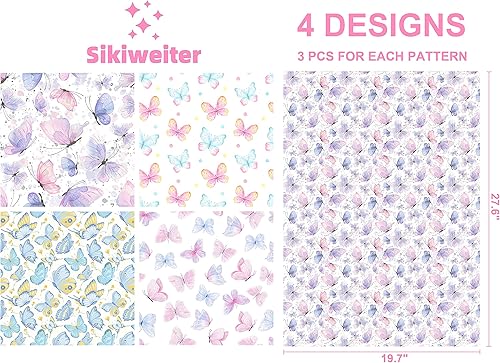 Miniatura 6 de Sikiweiter Papel de regalo de mariposa  12 hojas de papel de regalo de mariposa para cumpleaños, boda, baby shower, vacaciones, 19.7 x 27.6 pulgadas