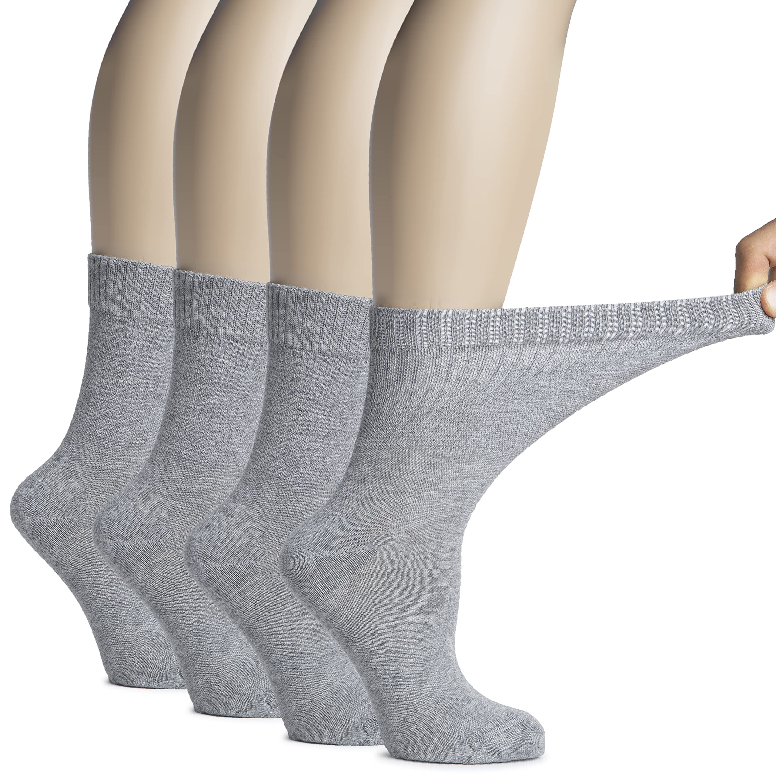 HUGH UGOLI Knee High Cotton Socks for Girls Boys and Toddlers, Solid Color Long School Uniform Socks 3-14 Years Old, 4 Pairs