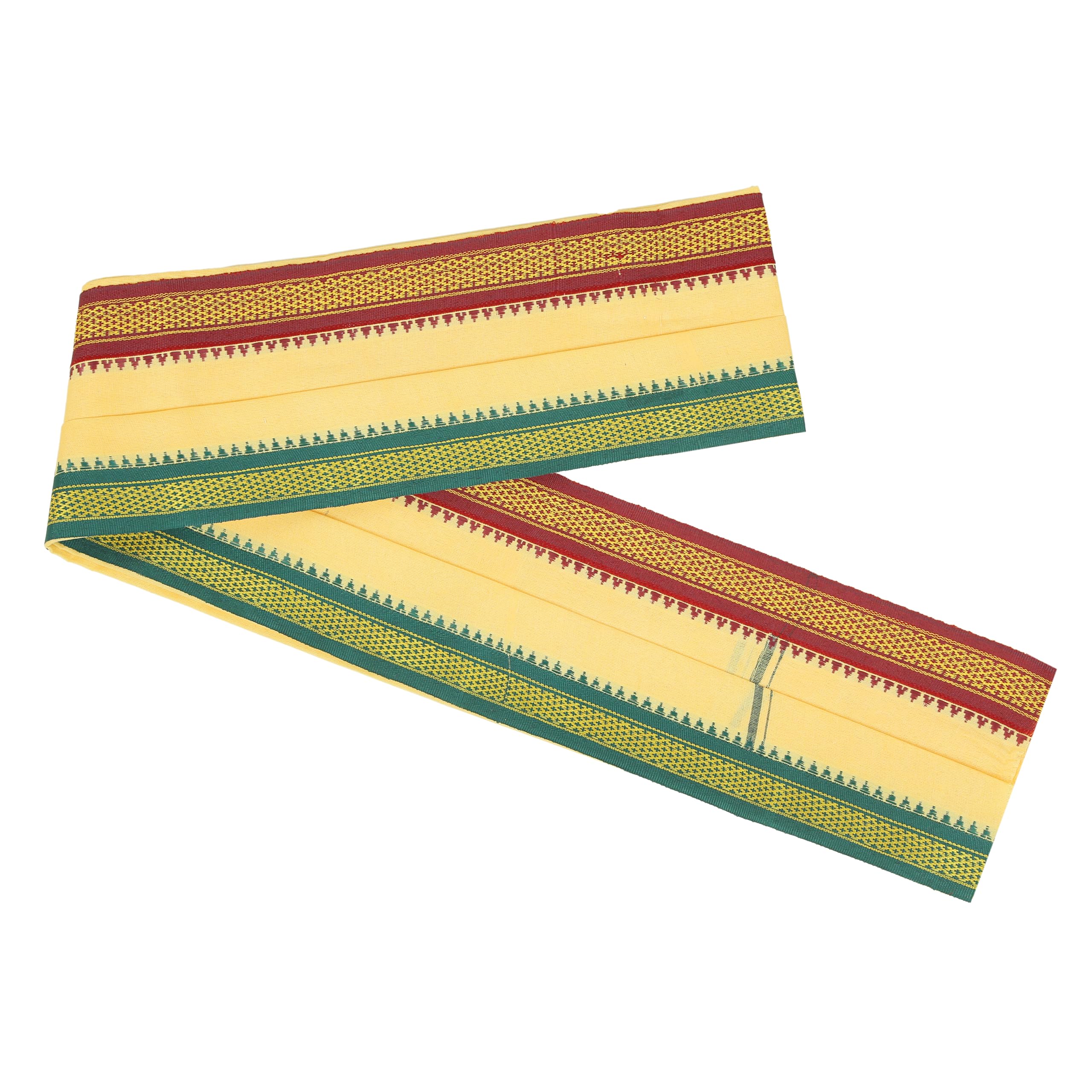 Aditri Creation Cotton for Pooja Angvastram/Gamcha/Shawl/Melmundu/Uthareeyam/for Men Used During Indian Traditional Festival Temple Decoration Home Decor(Size:- 70" X 35") (Saffron)