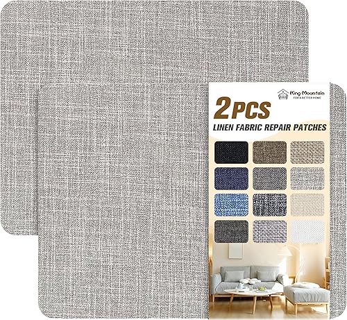 Vista 381 de Parches de reparación de lino grueso, parches de tela de lino autoadhesivos, 8 x 11 pulgadas, 2 unidades, multicolor, se pueden utilizar