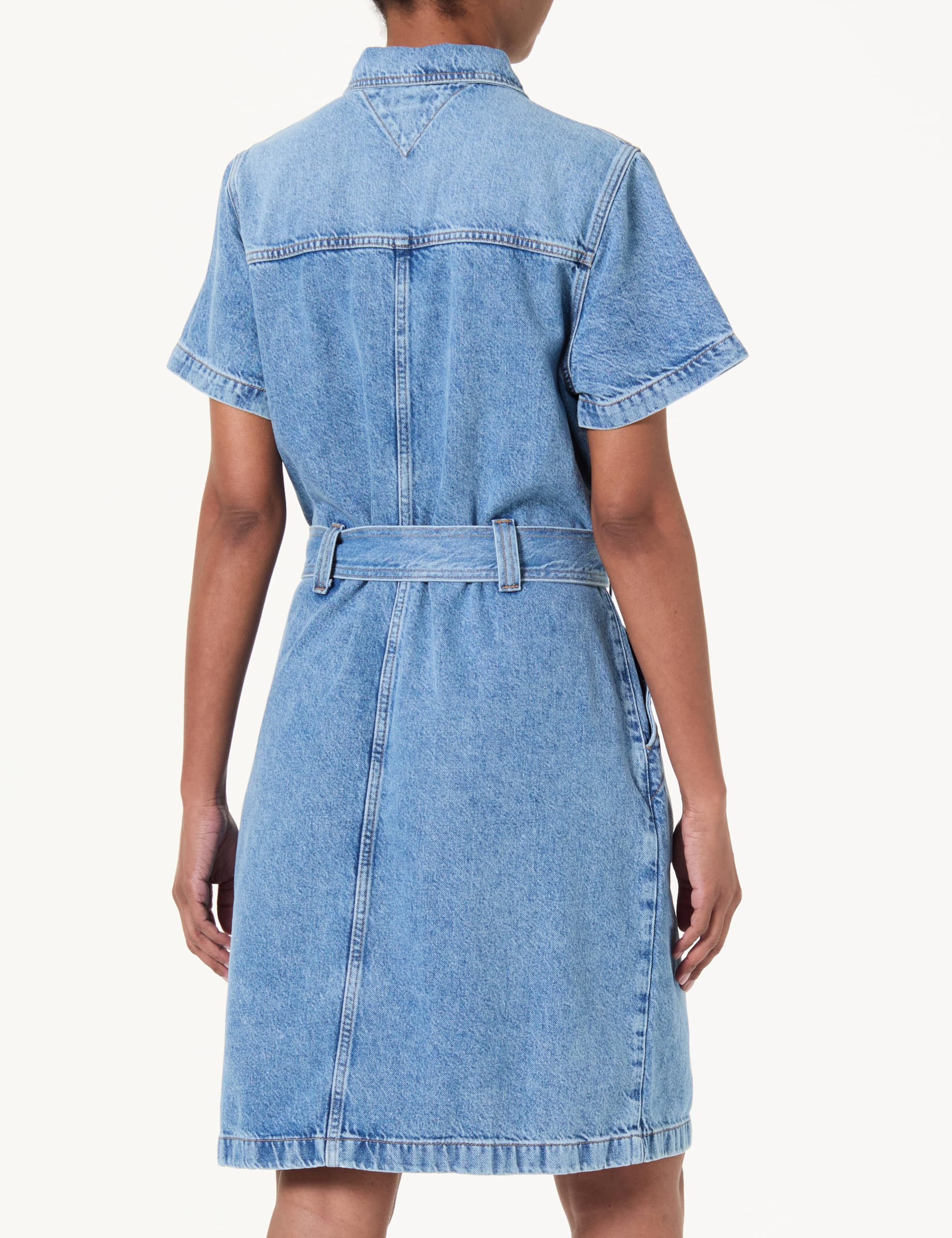 Tommy Hilfiger DNM SS SUKIENKA Z PASEM NA KOLANO ALI WW0WW44380 Kobiety Dnm Ss Knee Belted Dress Ali Ww0ww44380