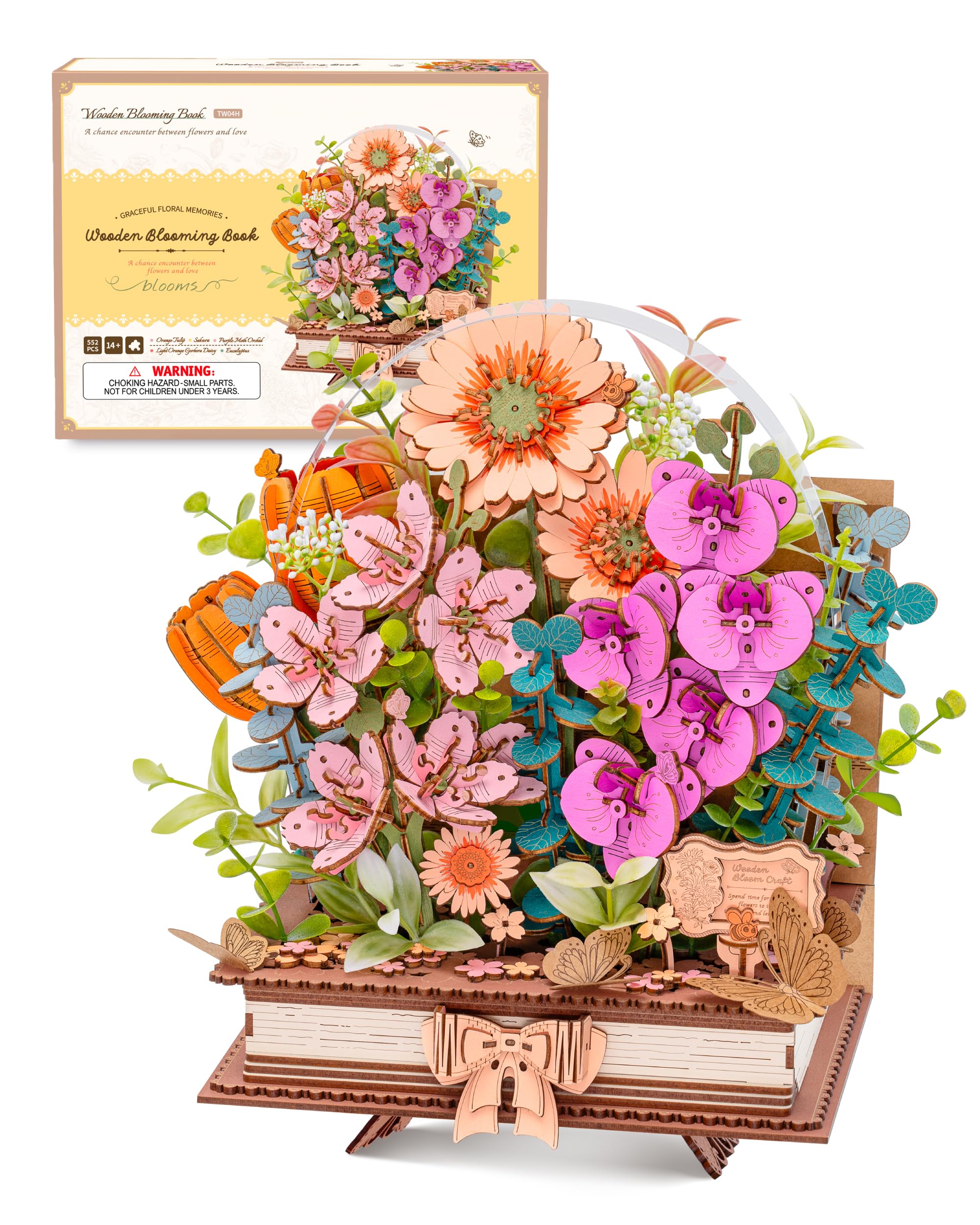 Puzzle 3D In Legno Fiore Di Sakura Per Adulti – Kit Fai-da-te Modellismo Botanico, Idea Regalo Creativa - 2