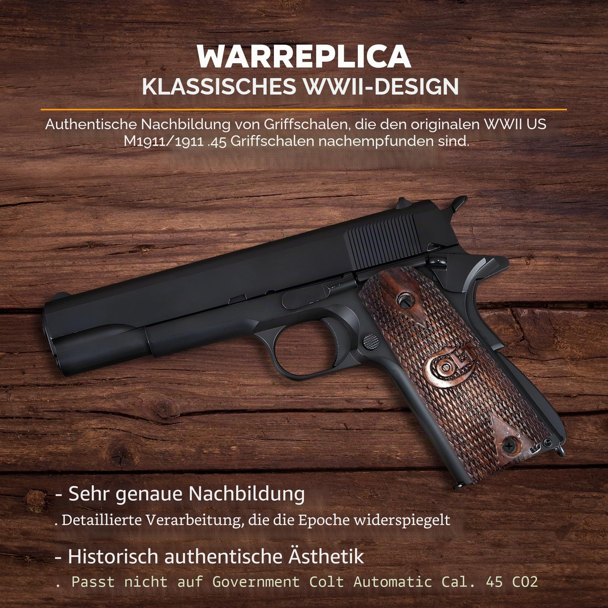 WWII US M1911/1911 .45 Holzgriffe – Reproduktion (Colt)