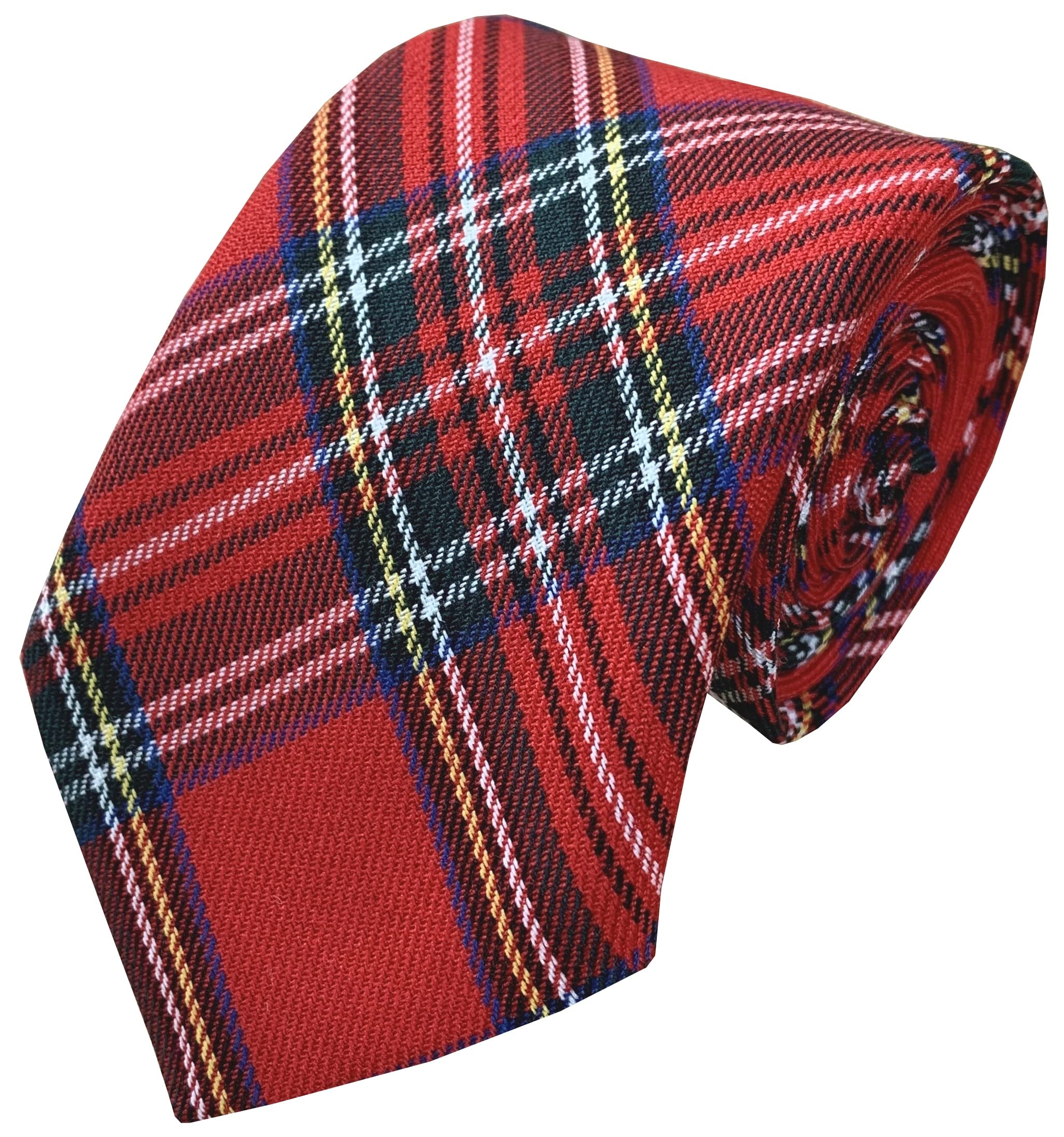 Great British Tie Club Kids Boys Royal Stewart Red Tartan Check Neck Ties