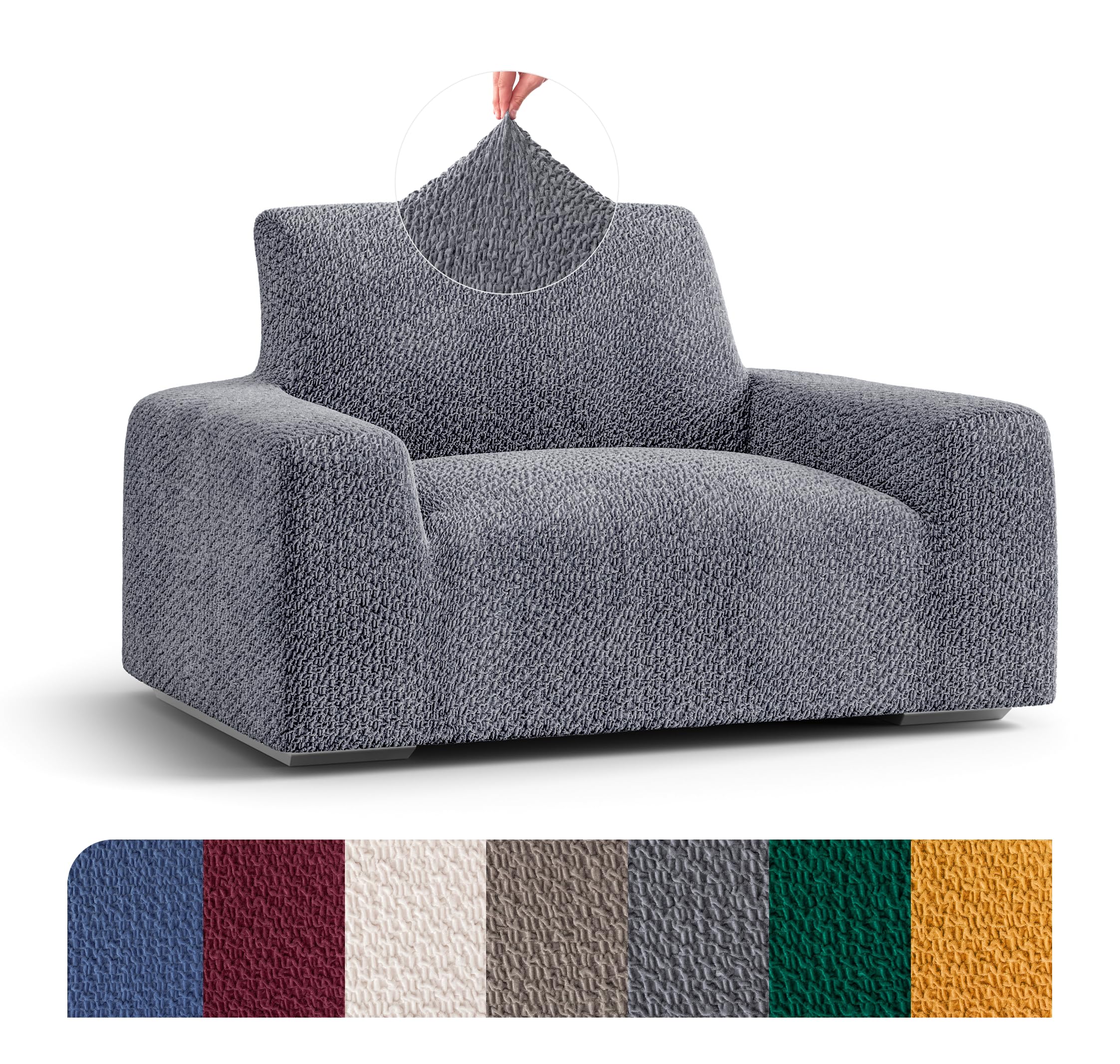 PAULATO BY GA.I.CO. Chair Cover - Armchair Cover - Armchair Slipcover - Soft Polyester Fabric Slipcover - 1-piece Form Fit Stretch Stylish Furniture