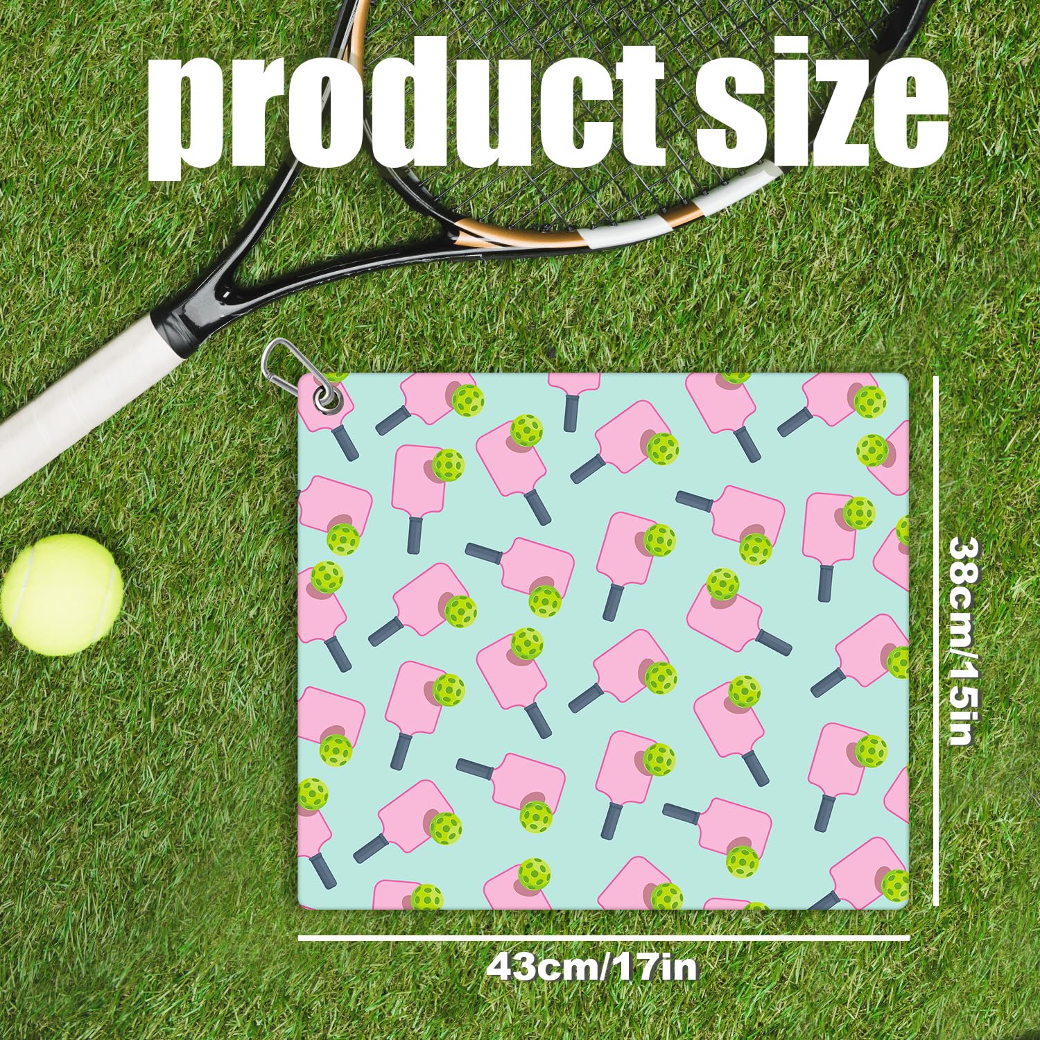 Pickleball Towel, 15x17in Pickle Ball Towels for Women with Carabiner Clip for Sweat Microfiber Golf Towel Fashion Prints Funny Pickleball Gifts Pickleball Blanket Accessories for Pickleball Lovers