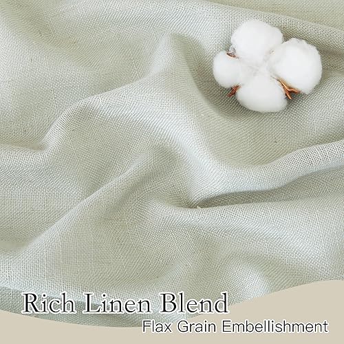 Miniatura 3 de RYB HOME - Cortinas semitransparentes de mezcla de lino, filtro de luz, protección de privacidad, cortinas para sala de estar, verde salvia, 52 x 84