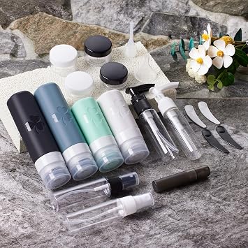 INSFIT 23 Pack Travel Bottles for Toiletries, TSA Approved Silicone Travel Size Toiletries with Toiletry Bag, BPA Free Leak Proof Refillable Travel Essentials for Shampoo Conditioner Lotion