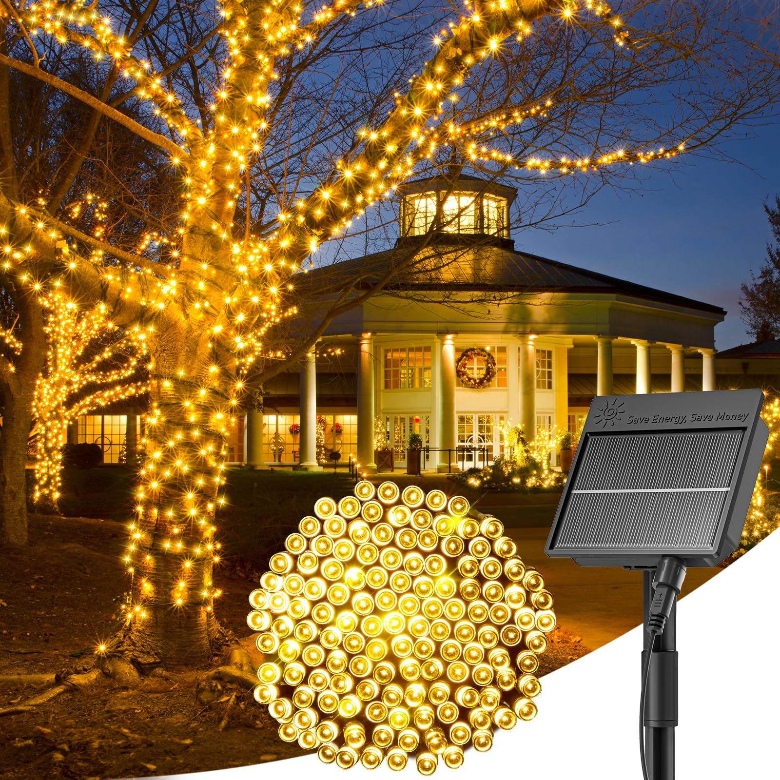 Minetom Solar String Lights - 100 LED, 40FT -1