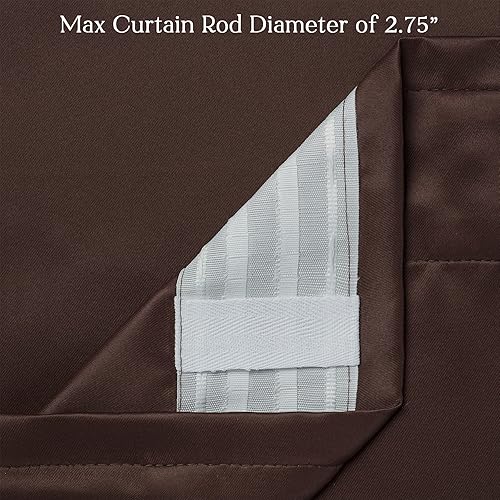 Miniatura 4 de Chanasya Cortinas opacas contemporáneas de 2 paneles  3 en 1 con pestaña trasera, bolsillo para barra, pestaña de anillo, para ventanas, sala de