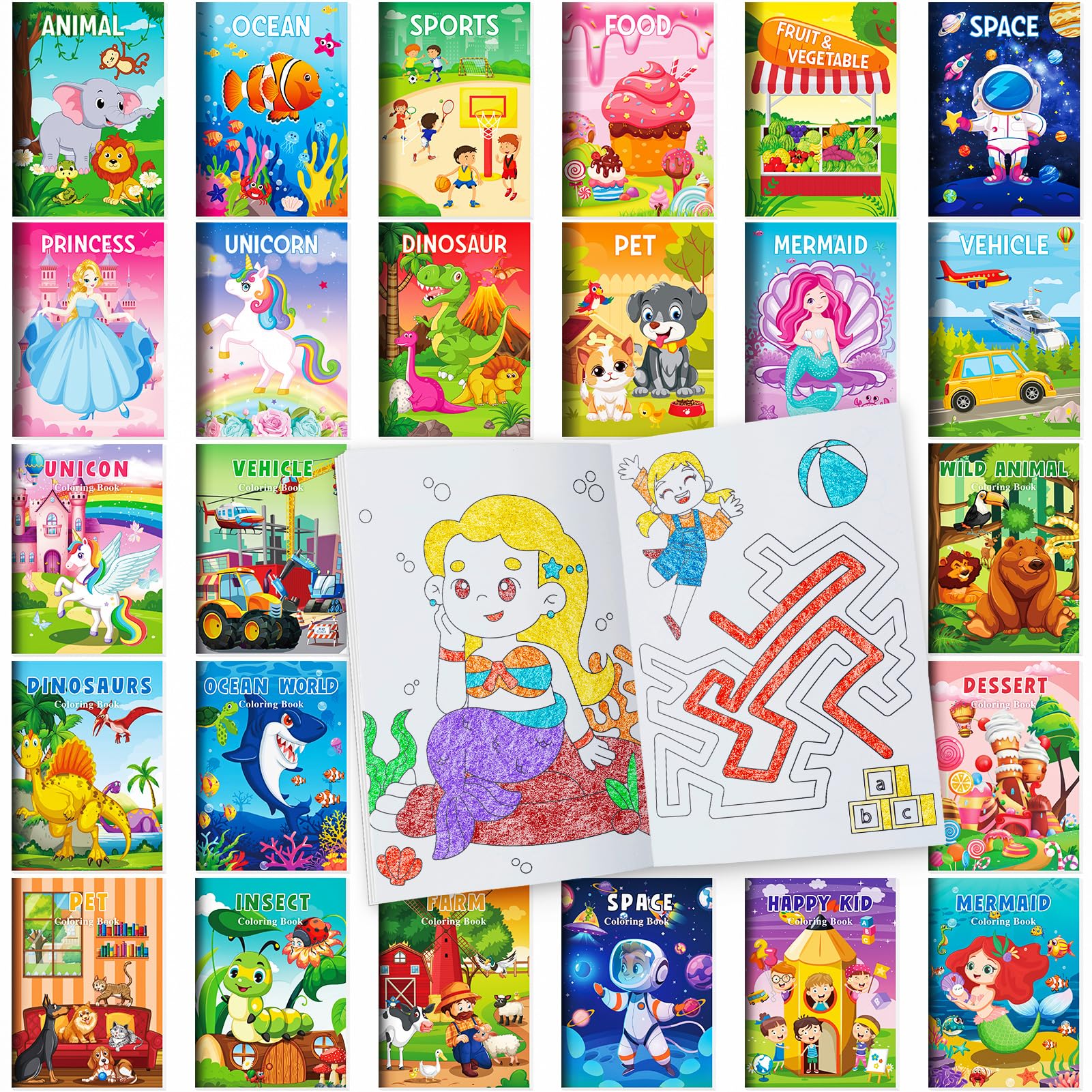 BenLouis Coloring Books Party Favors Bulk Mini Coloring Books for Kids Ages 4-8-12 Small Activity Books For Birthday Party Gifts Goodie Bags Stuffers