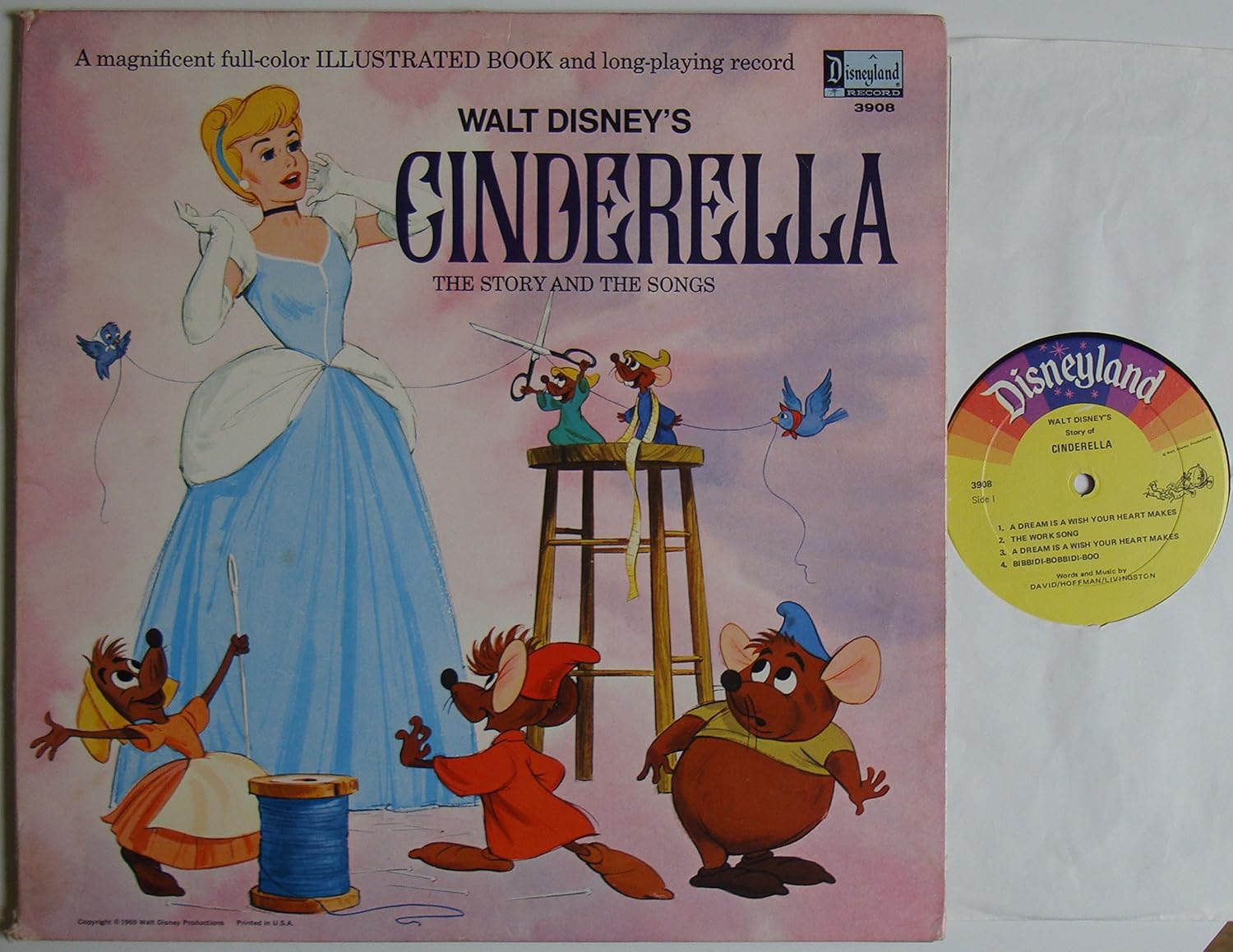Walt Disney Walt Disney's Cinderella The Story And The Songs 12" LP Disneyland