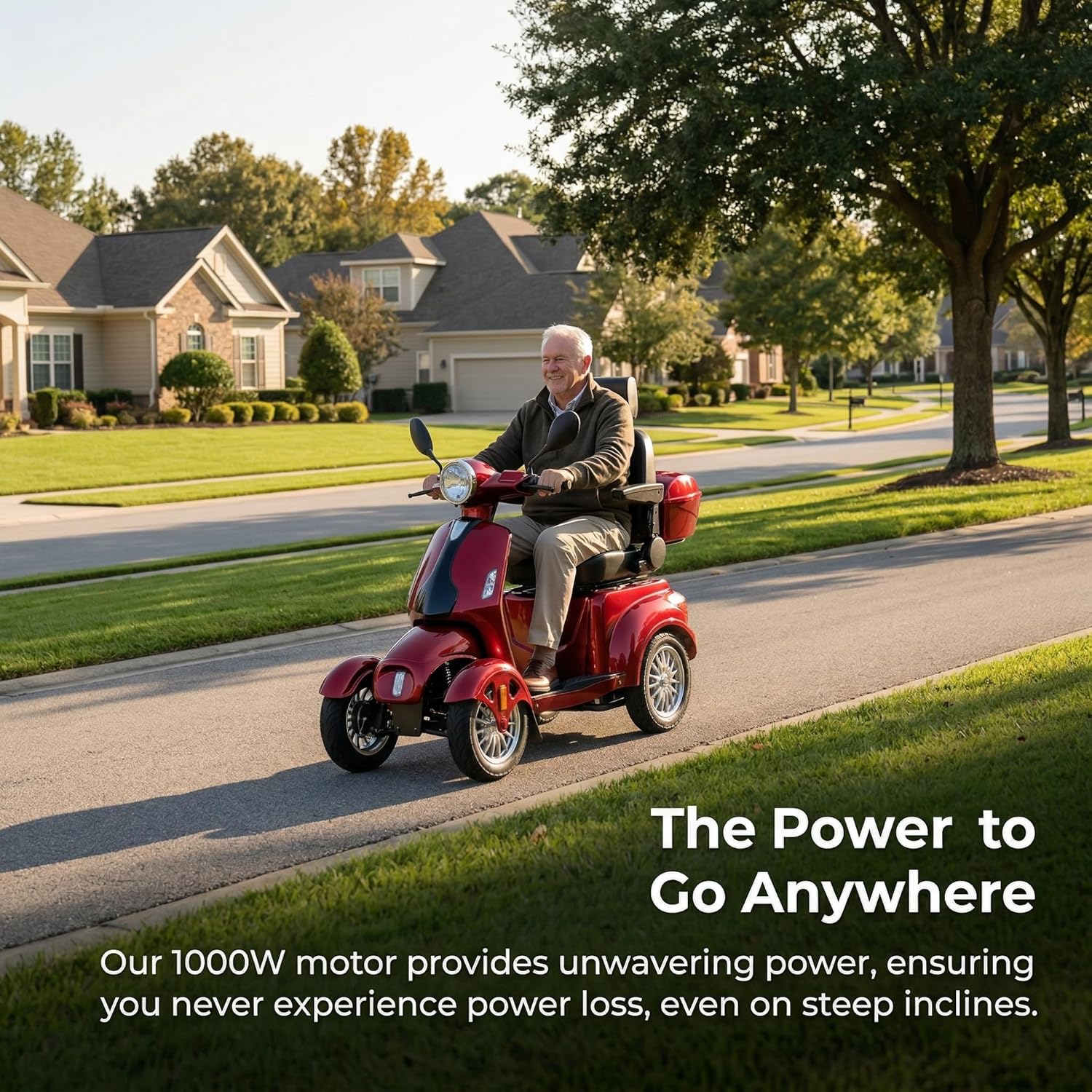 Heavy Duty 4 Wheel Mobility Scooters for Seniors & Adults 500lbs Capacity - Electric Powered Chair - 1000W All Terrain Fast Mobility Scooter for Travel w/Long Range Battery Remote Key