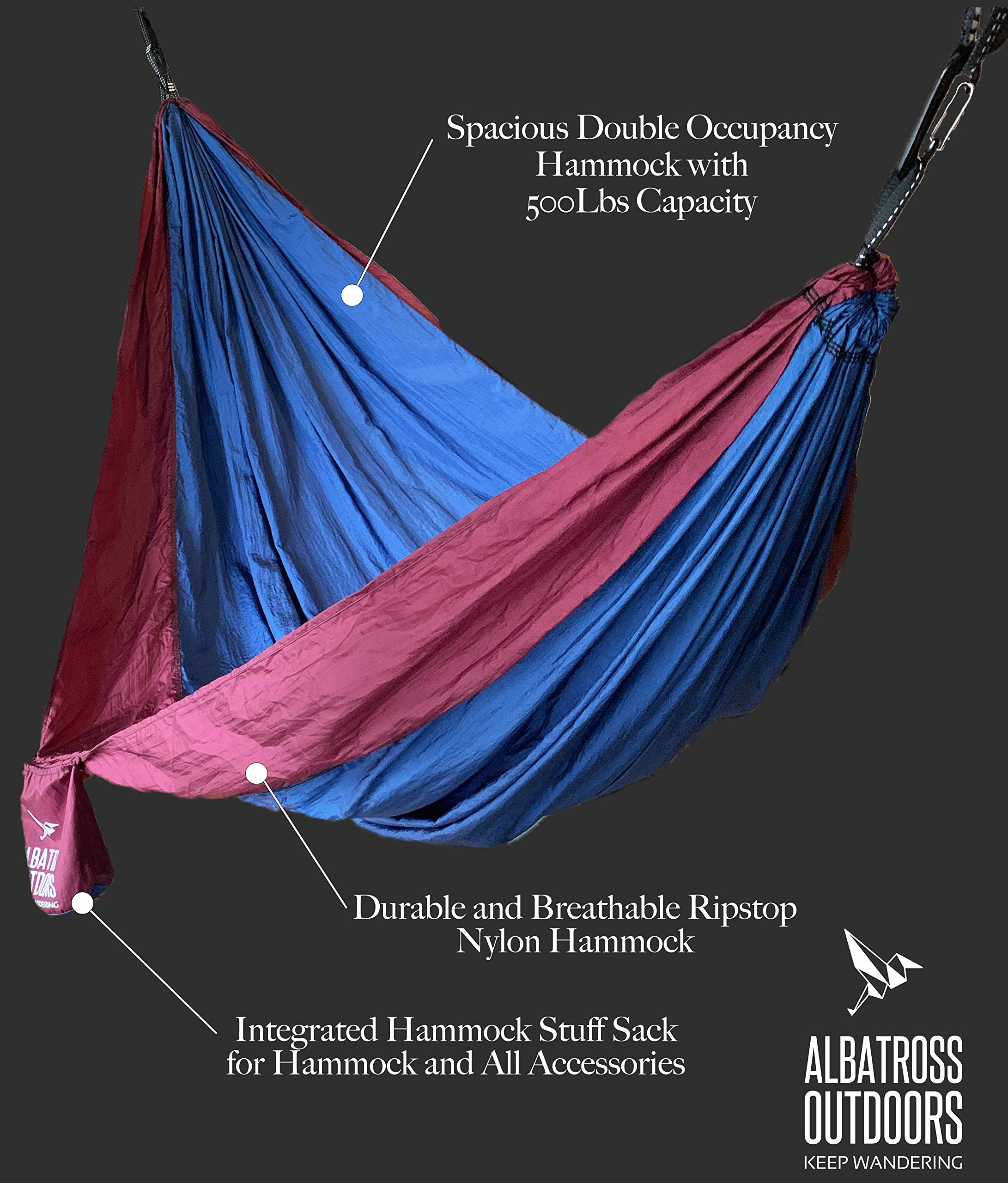 Hamac De Camping 2 Places En Nylon Vert Kombat - Neuf, Avec Sac De Rangement Intégré, Super Pour Noël !