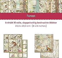 Vista 2 de STAMPERIA INTERNATIONAL, KFT PAPEL PAD 8X8 10PK FOREST, 20.3 x 20.3 (8" x 8"), multicolor