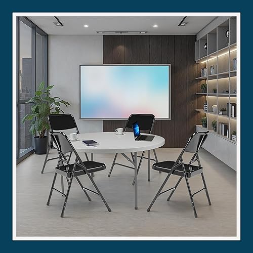 Miniatura 41 de OEF Furnishings Silla plegable de acero con doble bisagra, color beige Beige,Negro -,Azul,Marrón,Gris,Rojo -