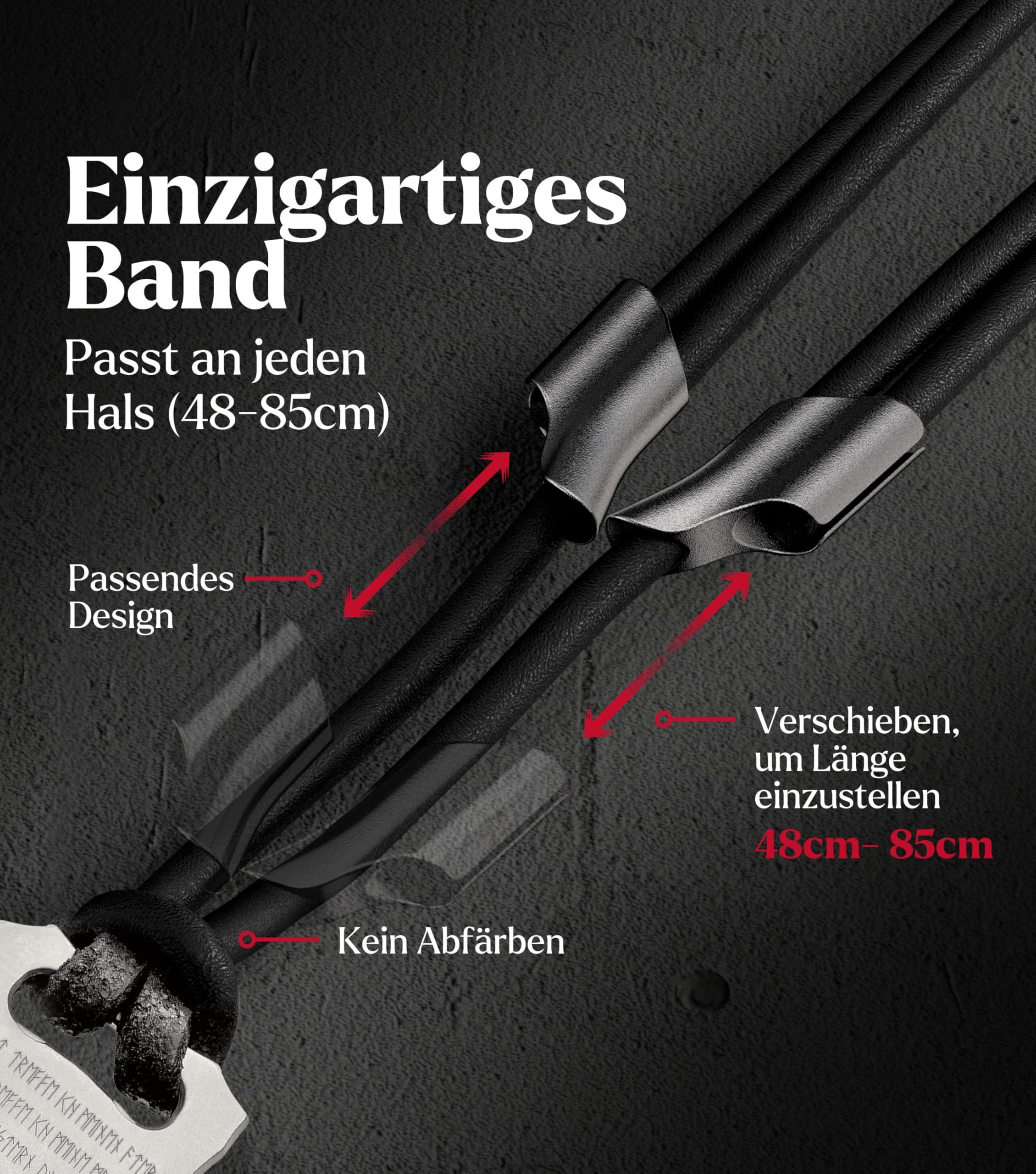 Titan-Anhänger mit Valknut Wotansknoten & Wikingergebet – Halskette aus schwarzem Lederband und robustem Titan – Nordischer Runen-Schmuck & Odin Talisman für Herren & Damen