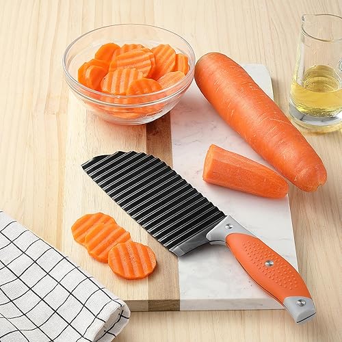 Miniatura 6 de VITUER - Cortador de arrugas para verduras, cuchillo de corte arrugado para papas fritas, verduras, papas, pepinos, zanahorias y frutas, cortador de