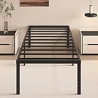 Vista 15 de Base de cama tamaño Queen de 10 pulgadas, no necesita somier, base de colchón de plataforma de metal resistente con listones de acero
