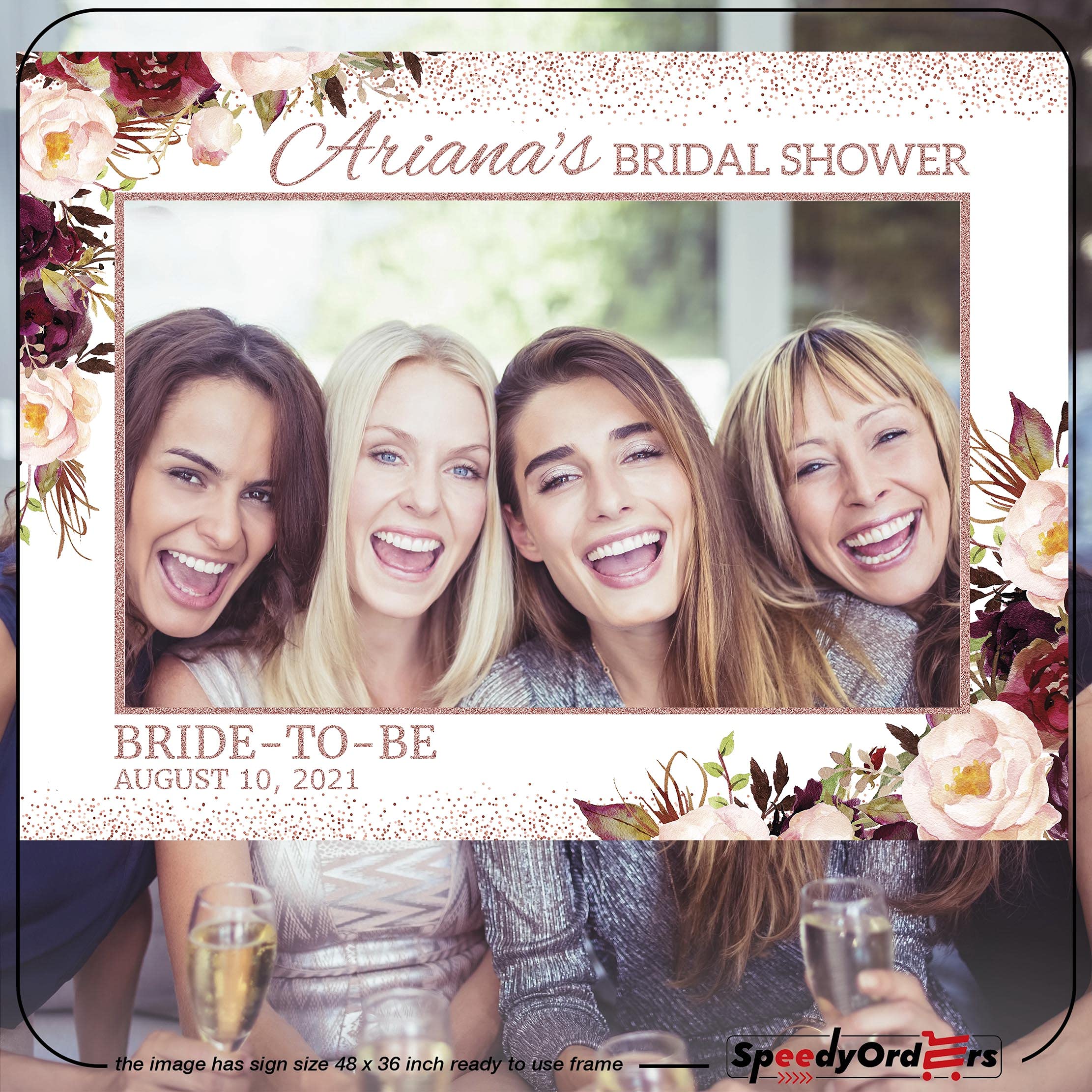 Rose Gold Bridal Shower Photo Booth Frame Custom Bridal Shower Frame