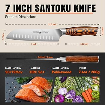 Amazon.com: TUO Santoku Knife, 7 inch Japanese Chef Knife for
