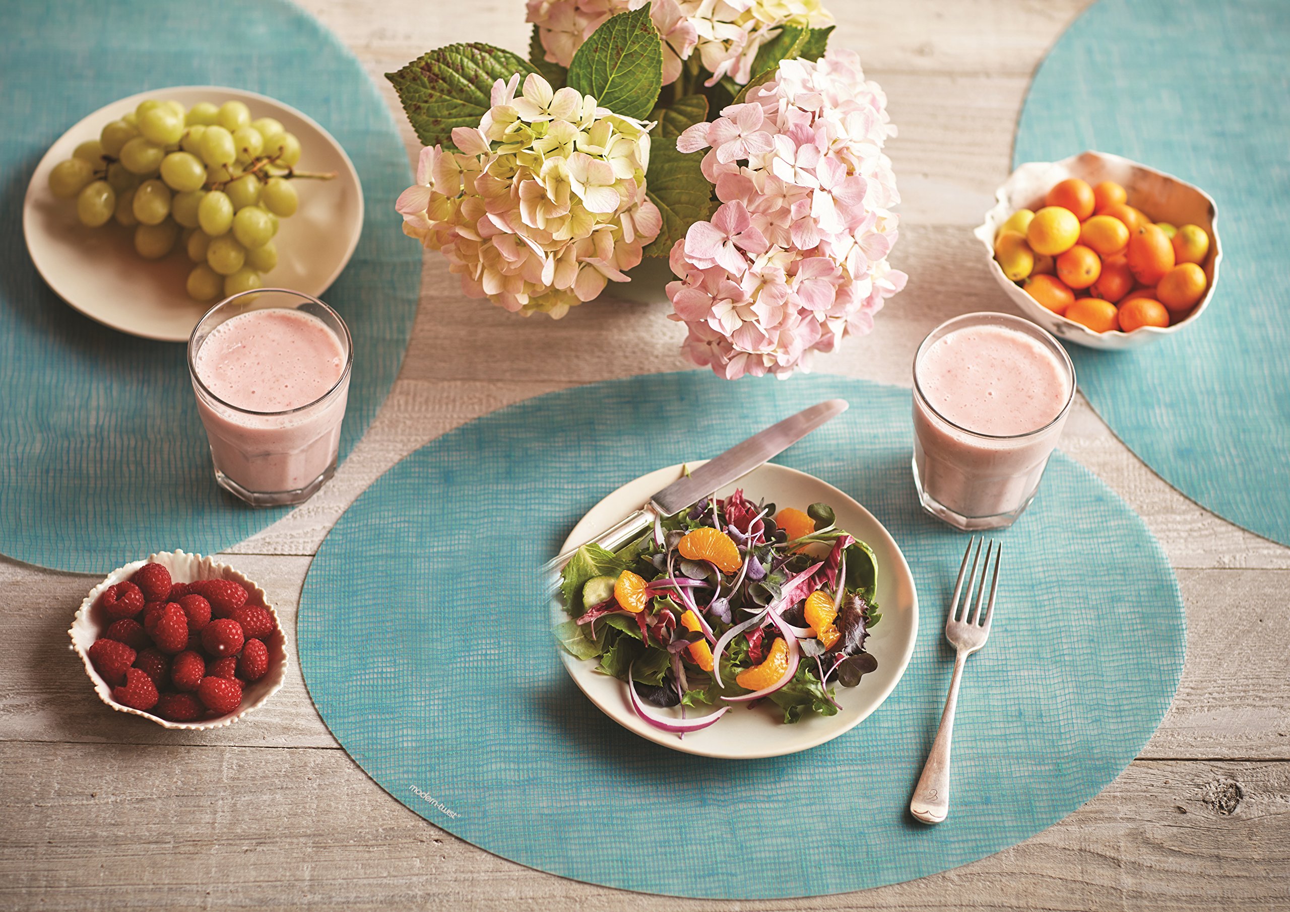 MODERN-TWIST 100% Plastic Free Silicone Tabletop, Dining, Decoration, Modern Design, Placemat Oval, Seafoam