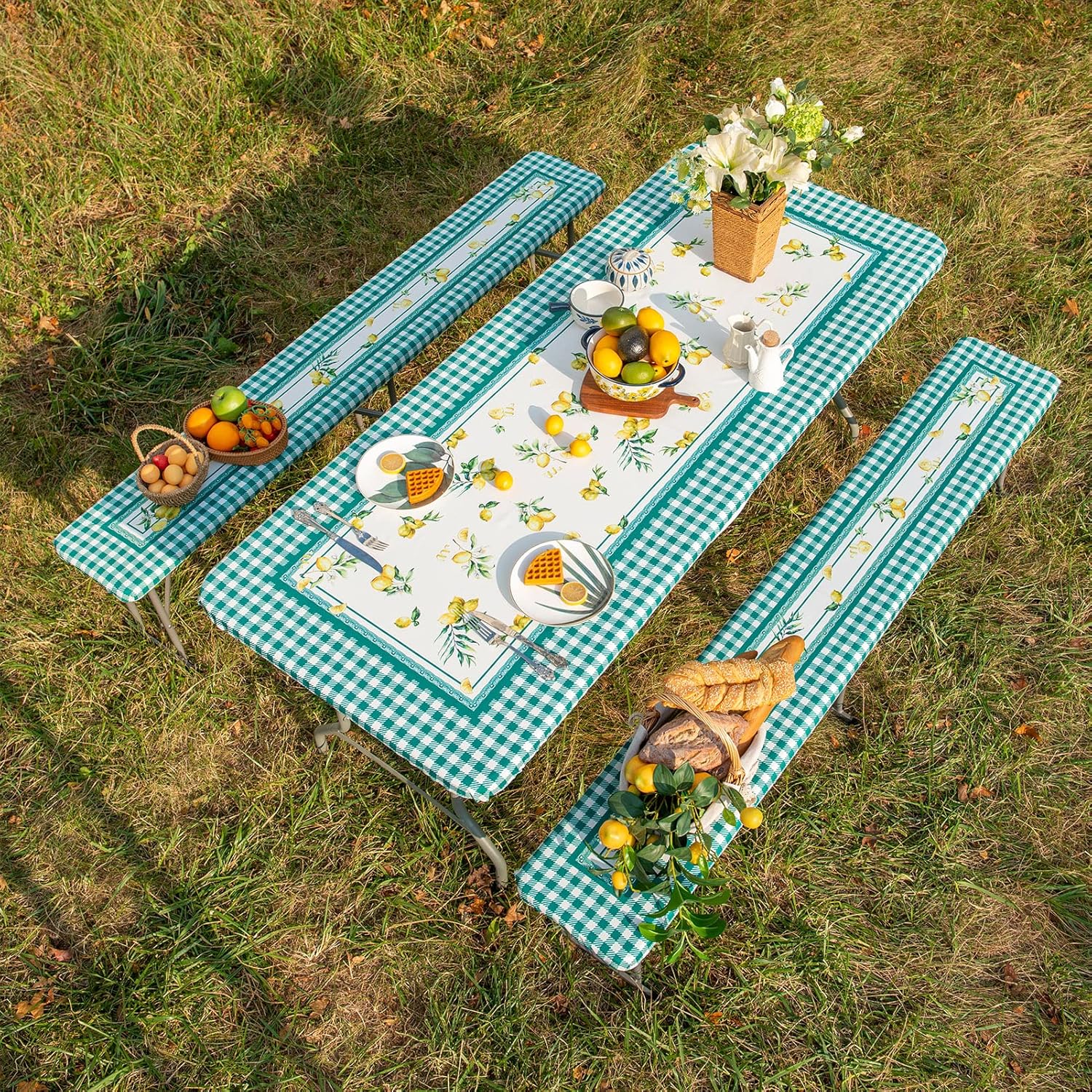 ARTABLE Picnic Table Cover Bench Covers Spring Summer