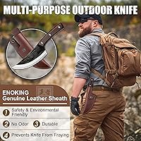 Vista 6 de ENOKING Mini cuchillo vikingo, cuchillo japonés de carnicero de chef de 5.9 pulgadas, corte de carne con funda forjada a mano, cuchillo de carne