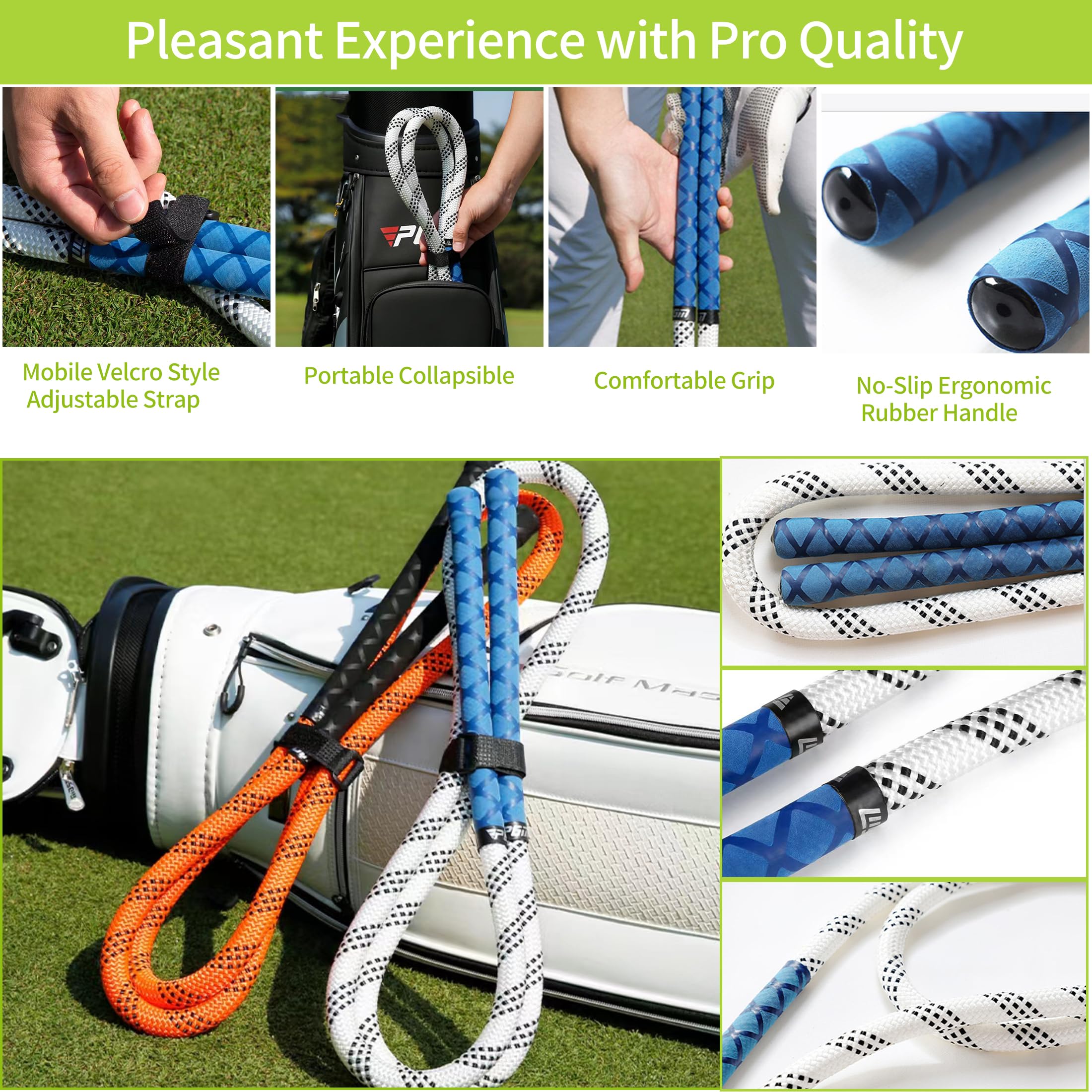 SENIKO Golf Swing Training Aid Warm-up Posture Corrector,Golf Swing Rope Trainer for Arm Strength,Golf Swing Practice Rope for golf tyro Improve Speed Rhythm Golf Rope Trainer Equipment for Golf Lover