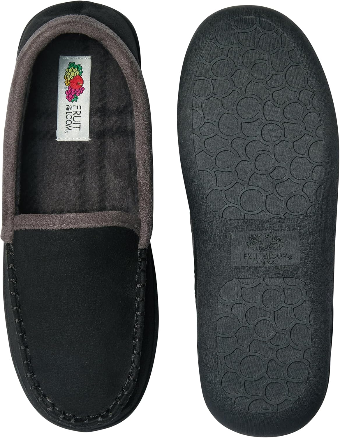 Fruit of the Loom Men’s Memory Foam House Slippers Indoor Outdoor – Microsuede Venetian Cozy Warm Men’s Slippers Plush House Shoes, Sizes 7-14 - Image 3