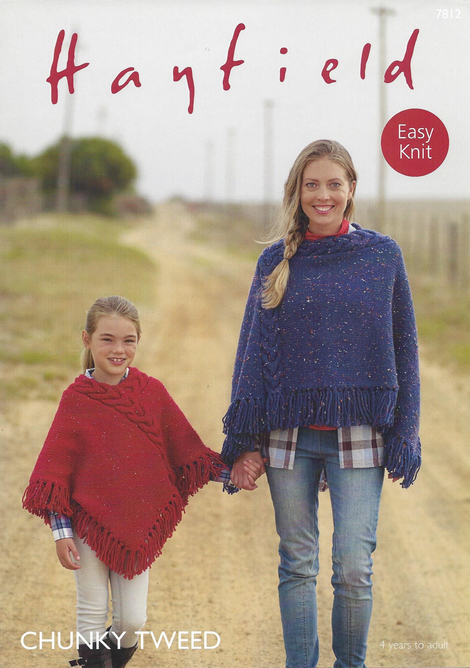 Sirdar Sirdar/Hayfield Chunky Tweed 100G Knitting Pattern - 7812 Ponchos