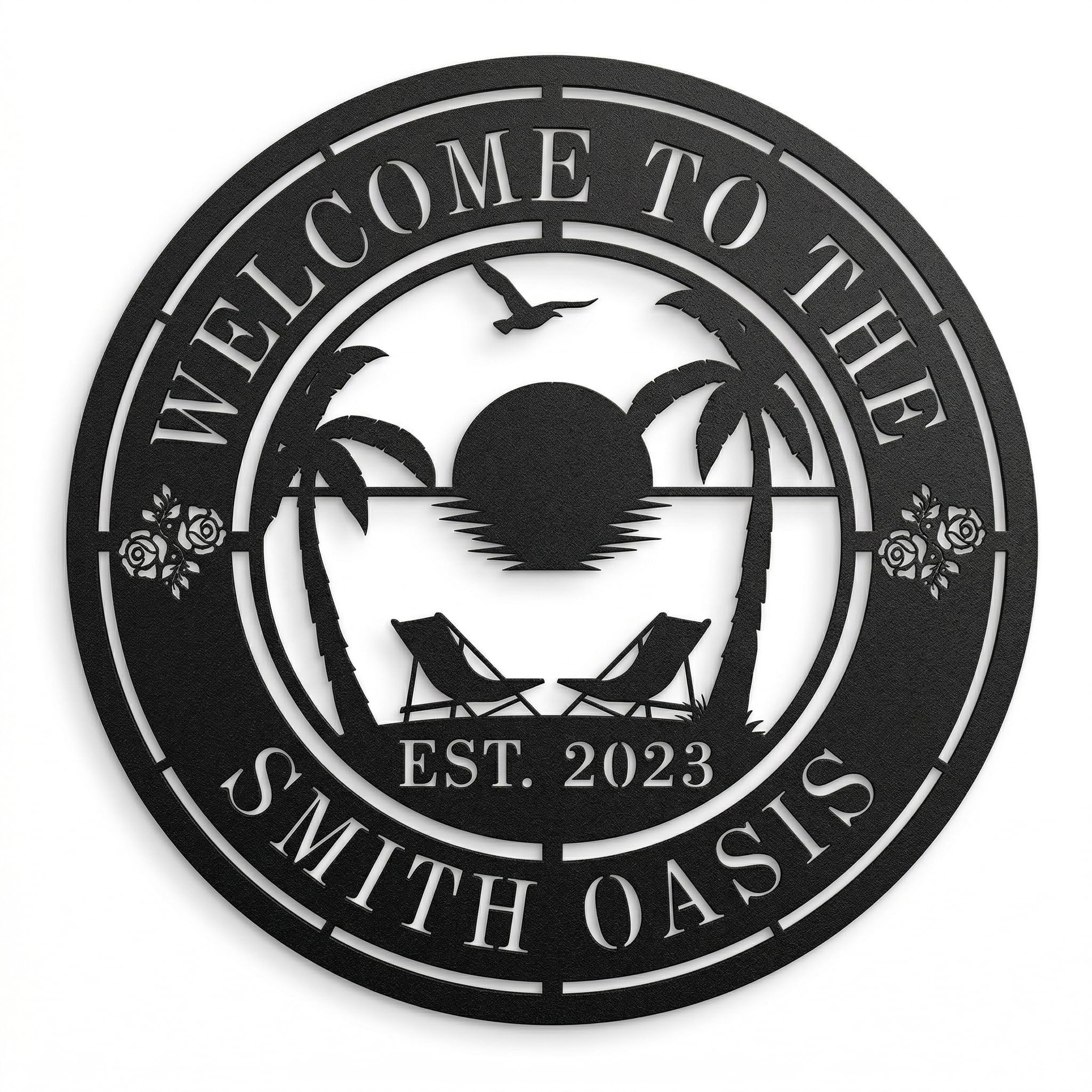 HYTSIGN Personalized Tropical Metal Wall Art