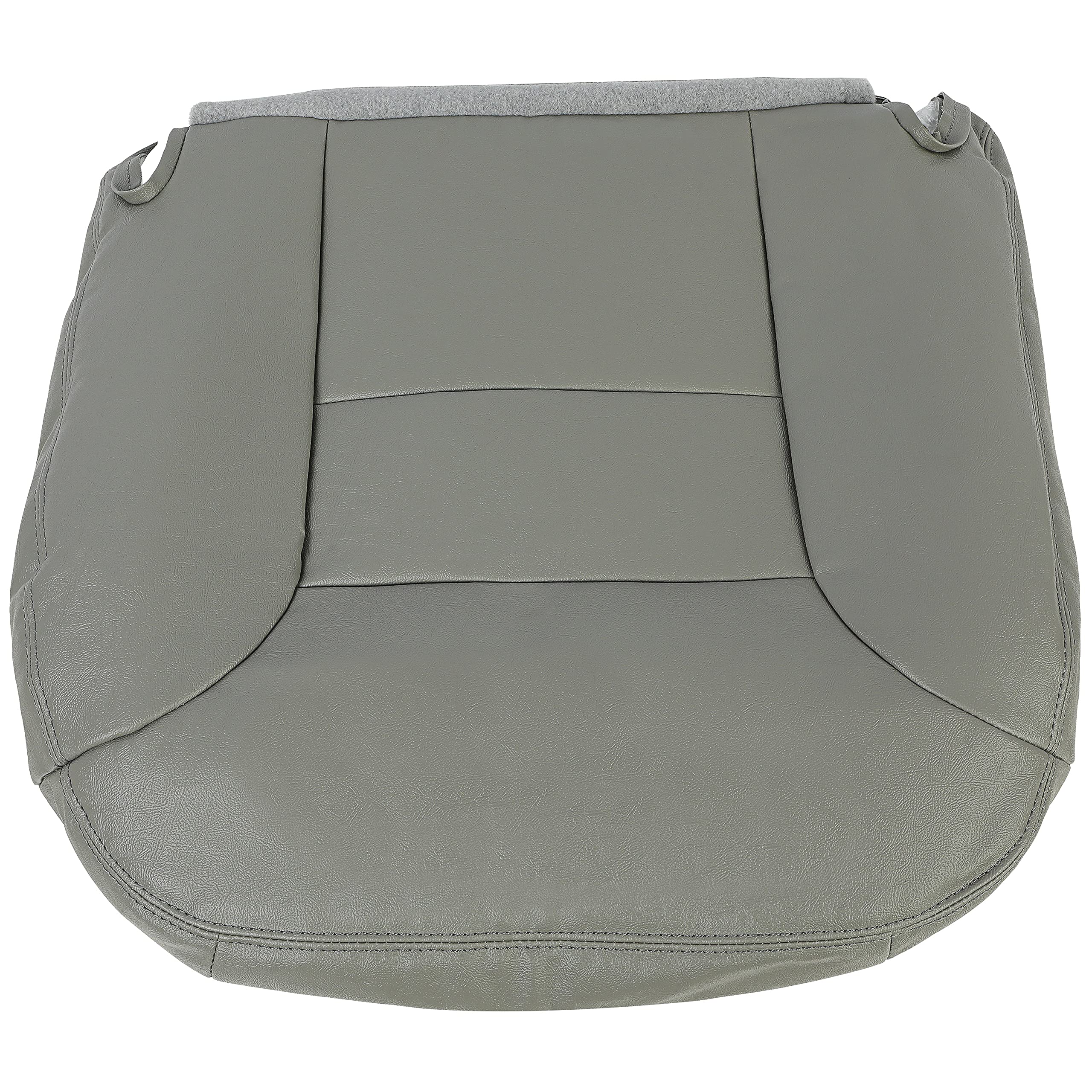 HECASA Driver Side Seat Cover Compatible with 1995 1996 1997 1998 1999 Chevy Chevrolet Suburban Tahoe Silverado Pewter Gray Leather Seat Bottom Cover