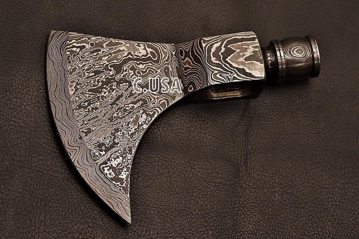 E USA 268 Handmade Tomahawk Damascus Steel Blank Blade Smoke Axe, Hatchet Blank Axe Head
