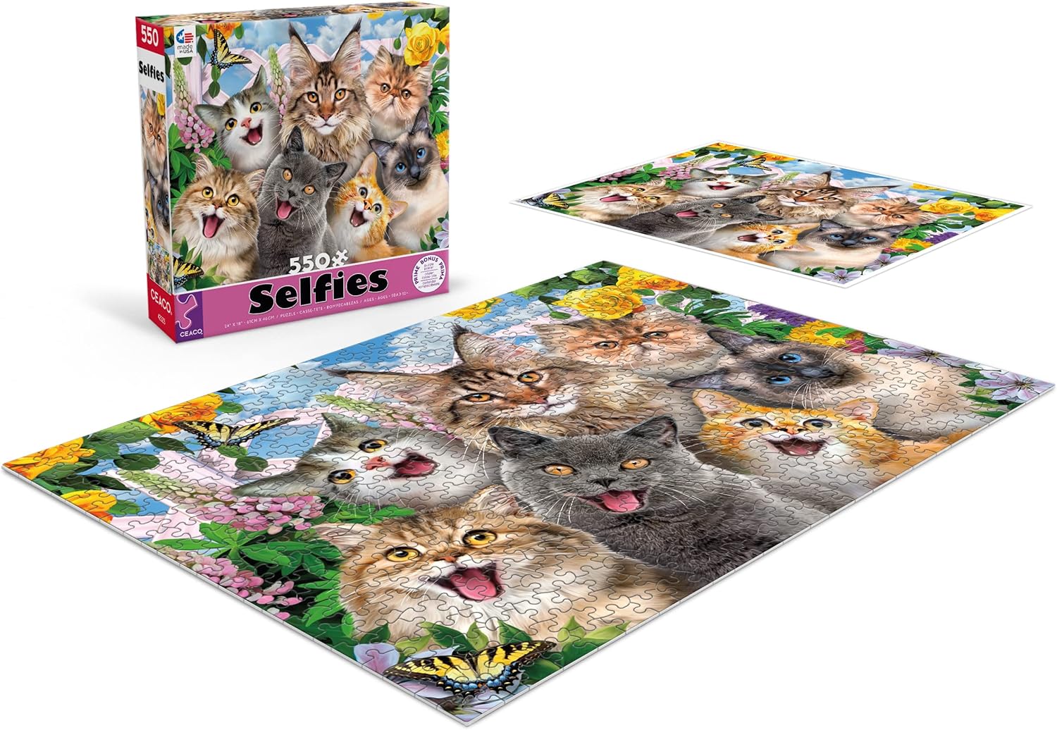Ceaco - Selfies - Feline Friends - 550 Piece Jigsaw Puzzle